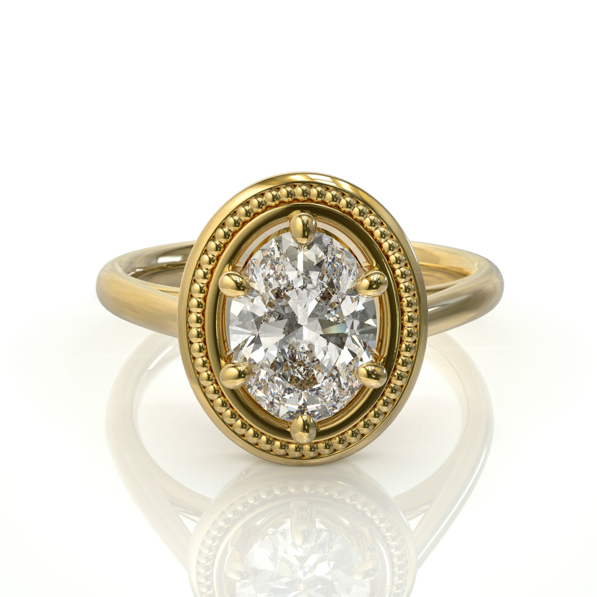 טבעת אירוסין בשיבוץ שש שיניים דגם: קווין