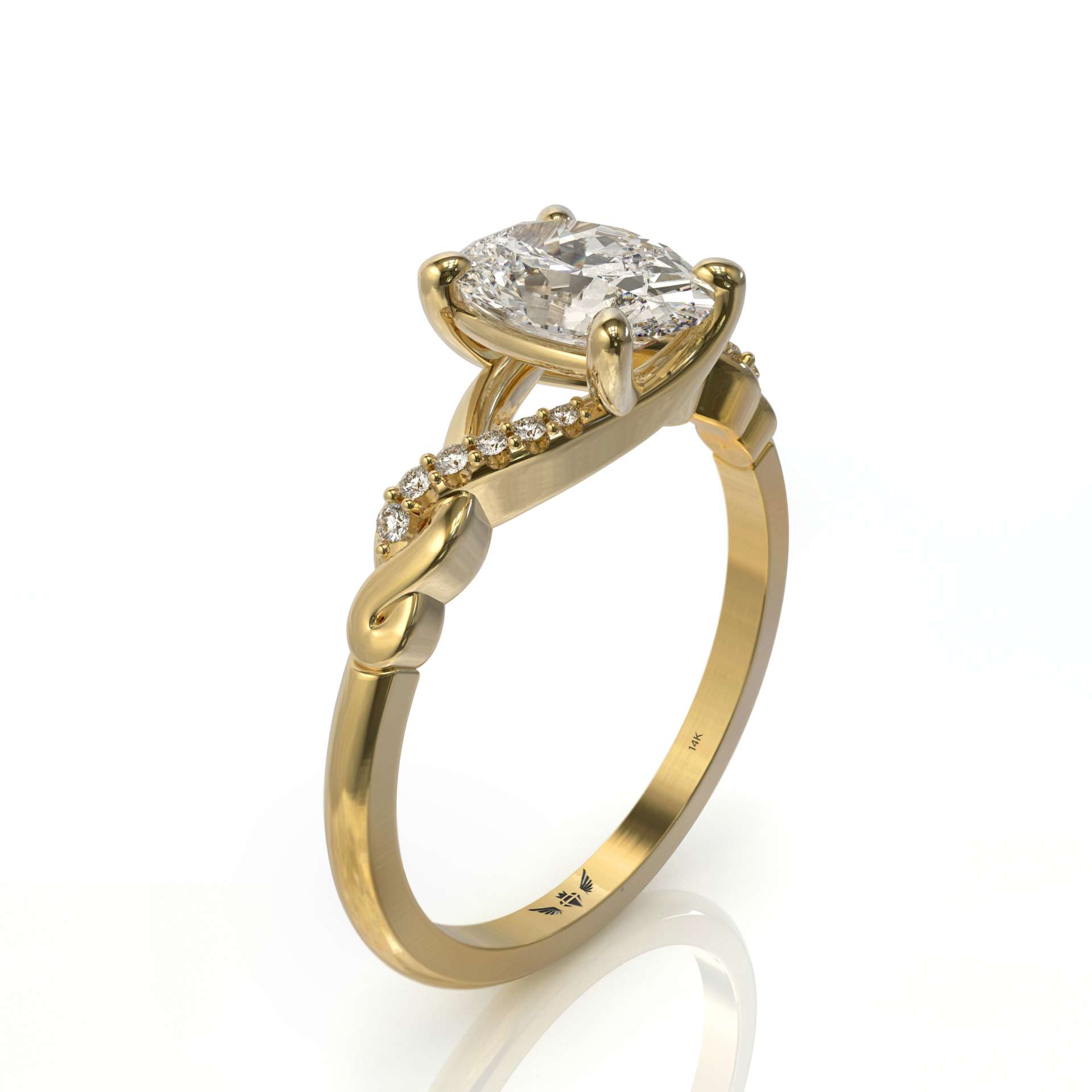 גלי זהב ויהלומים משובצים בטבעת טוויסט דגם: סופי