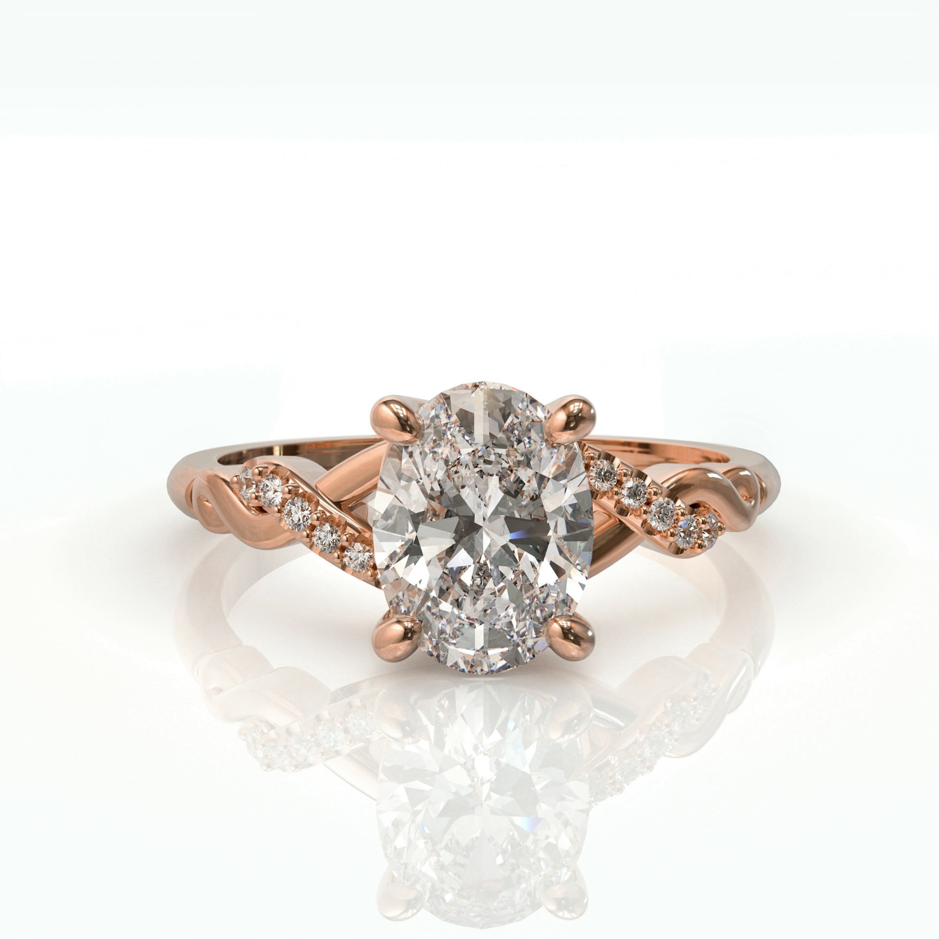 גלי זהב ויהלומים משובצים בטבעת טוויסט דגם: סופי