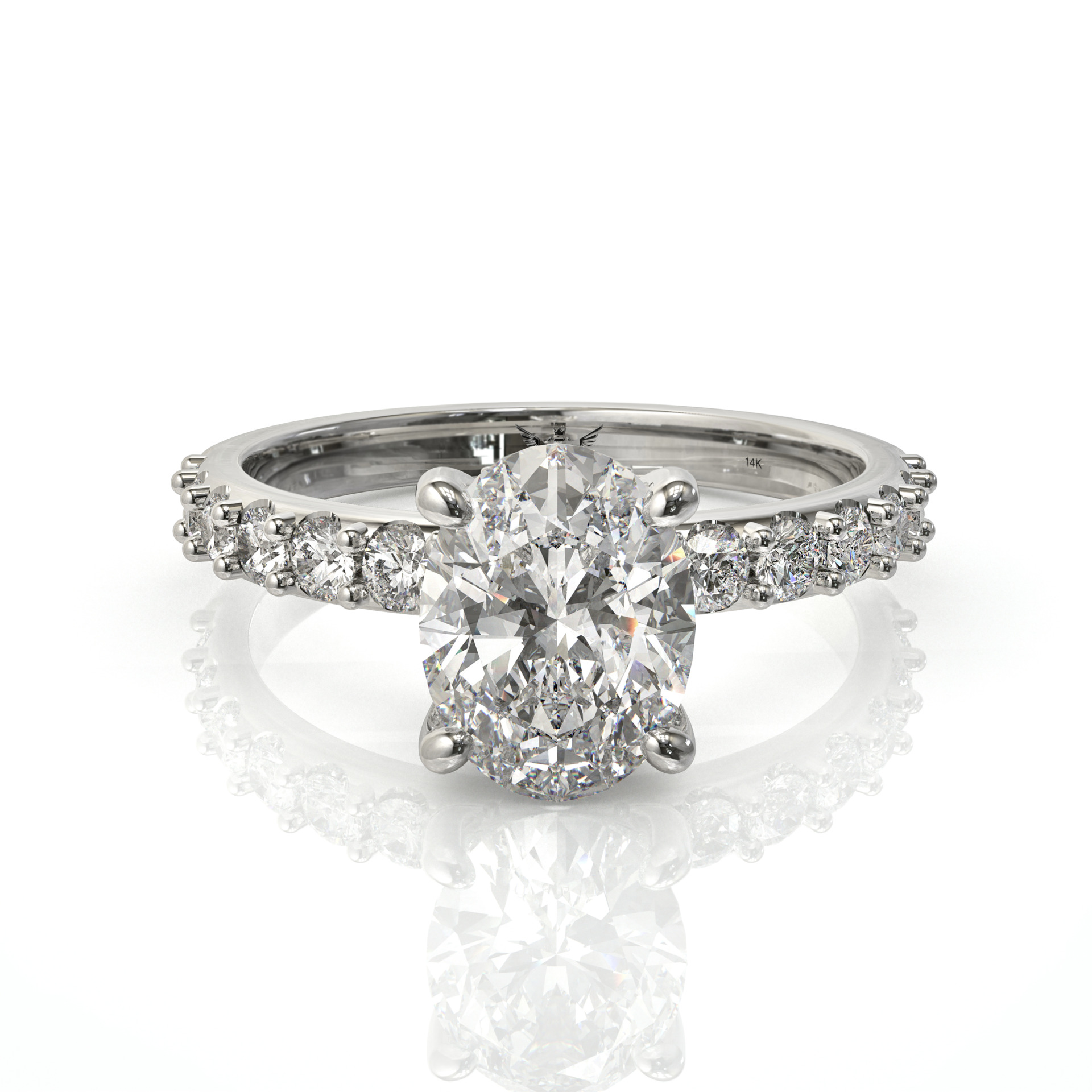 המובילה בטבעות אירוסין יהלום אובל דגם: יהלי