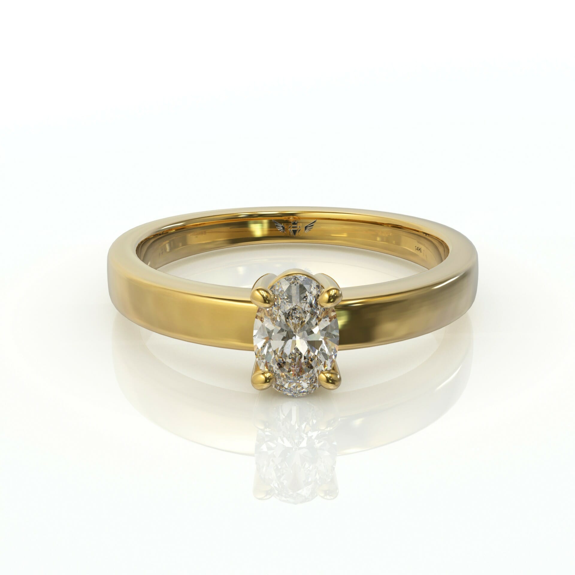 טבעת עדינה אובל סוליטר דגם: Emily