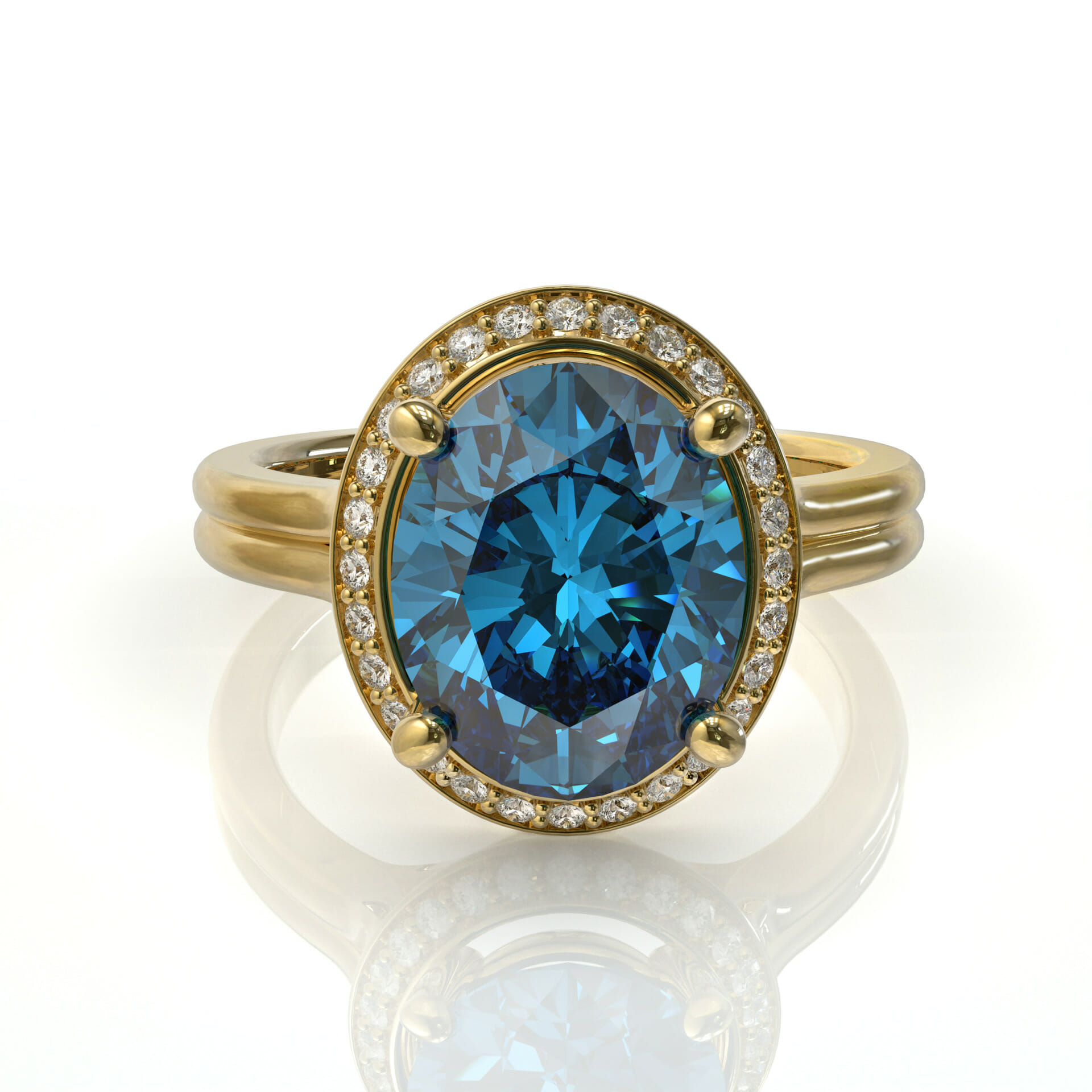 היילו יהלומים בשיבוץ מסילה ואבן חן דגם: Nave