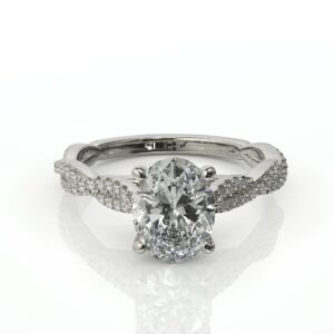 טבעת אירוסין טוויסט יהלומים קלאסית דגם: אייבי