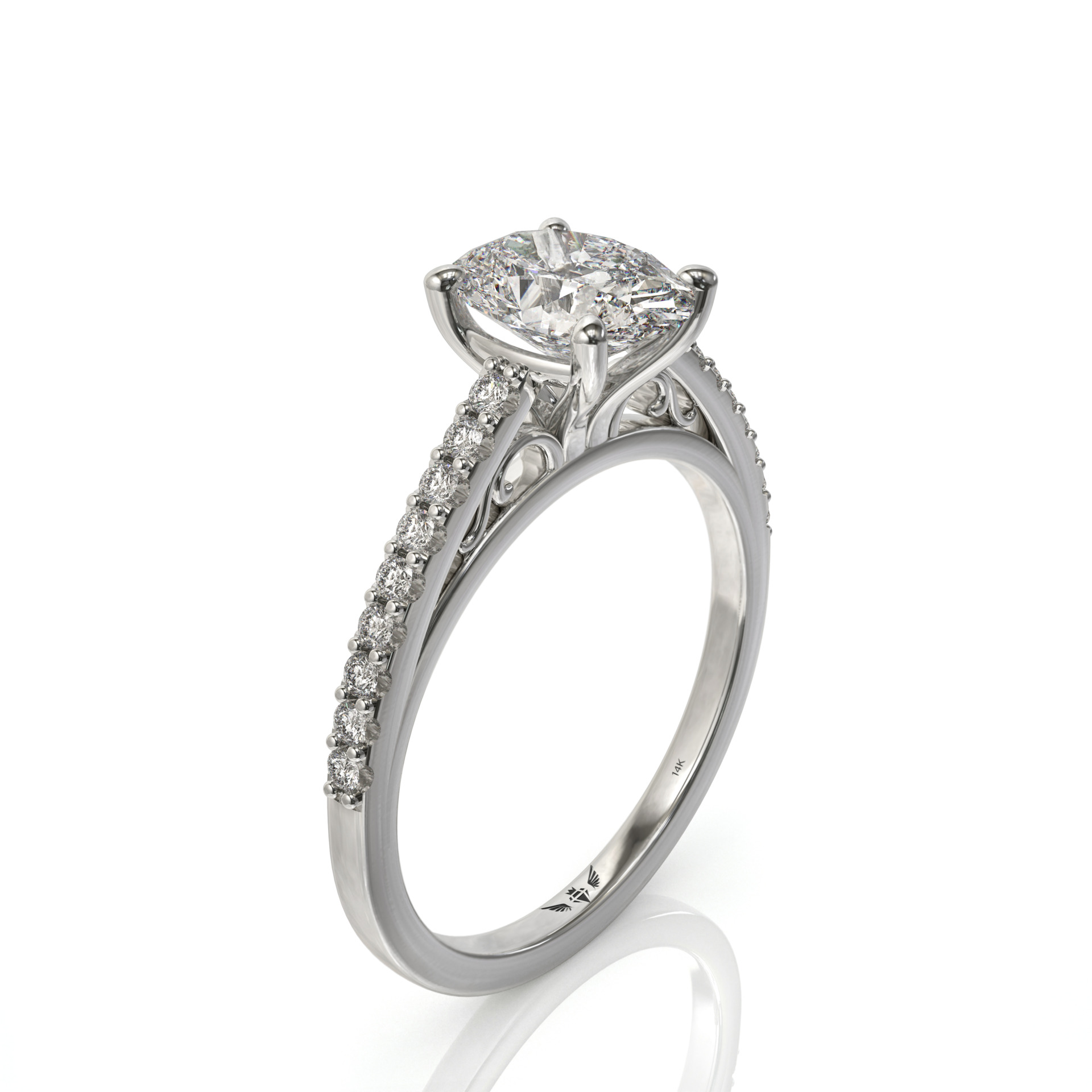 טבעת אירוסין אובל קלאסית דגם: ג'ולי