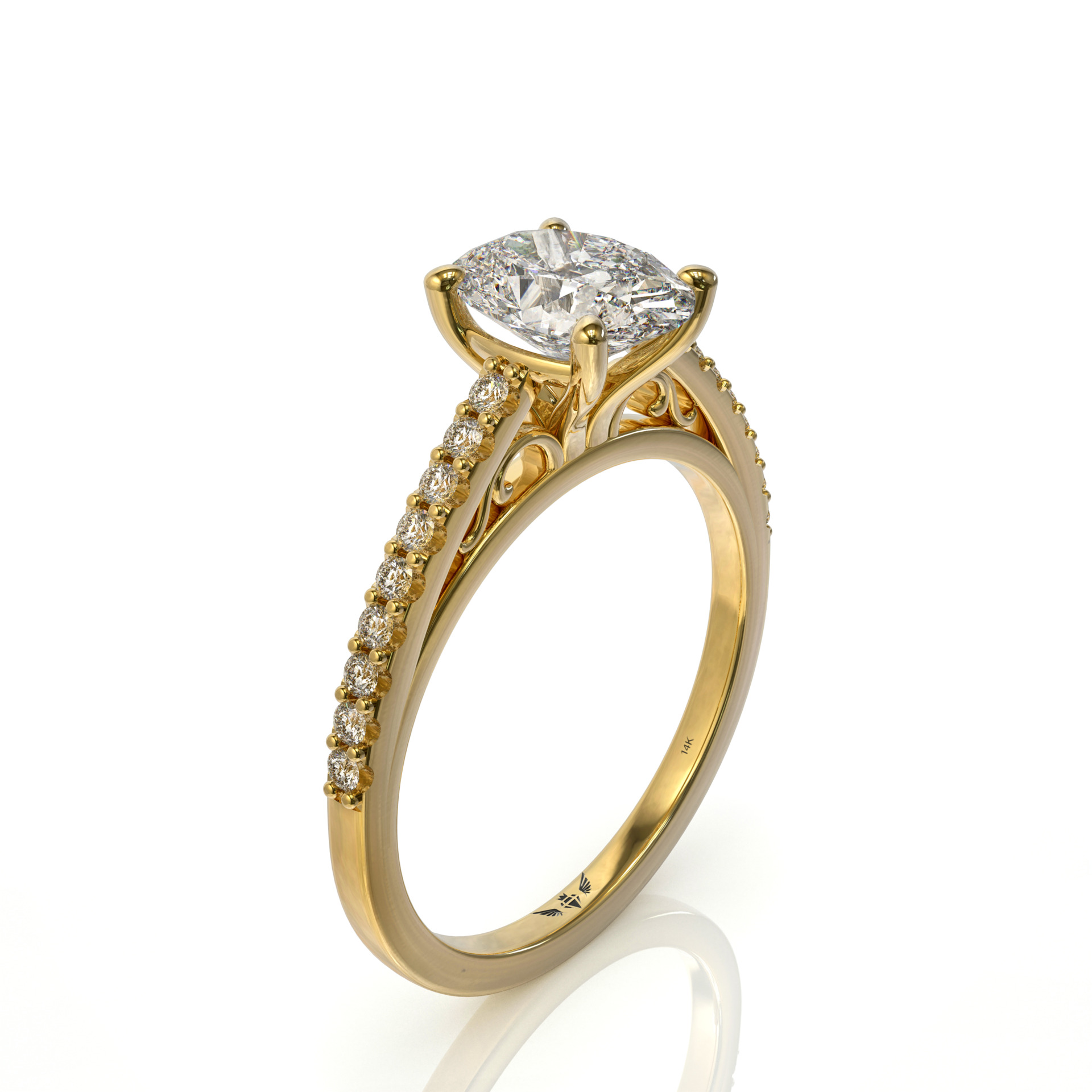 טבעת אירוסין אובל קלאסית דגם: ג'ולי