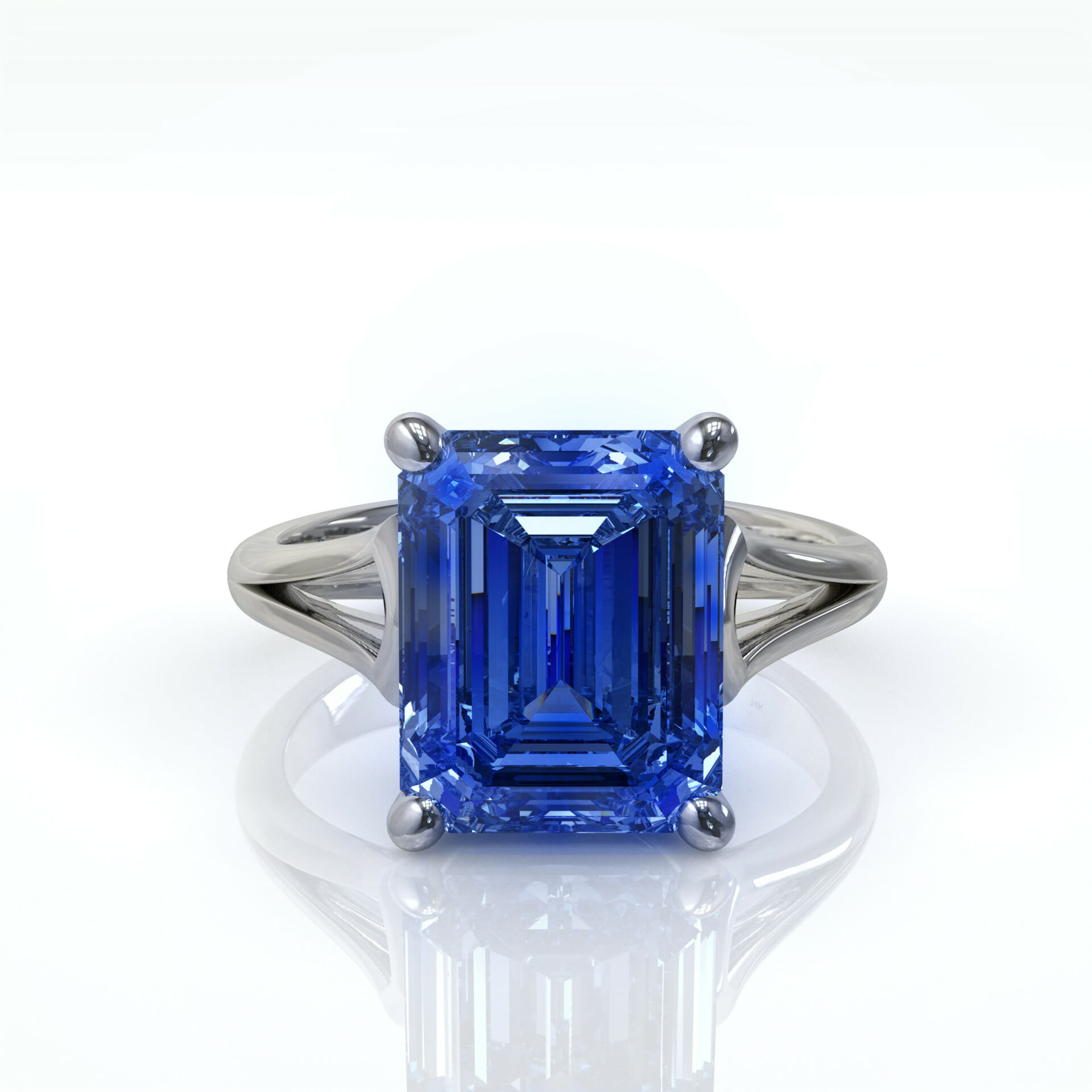 אבן חן אמרלד כחולה בטבעת סוליטר דגם: Madison