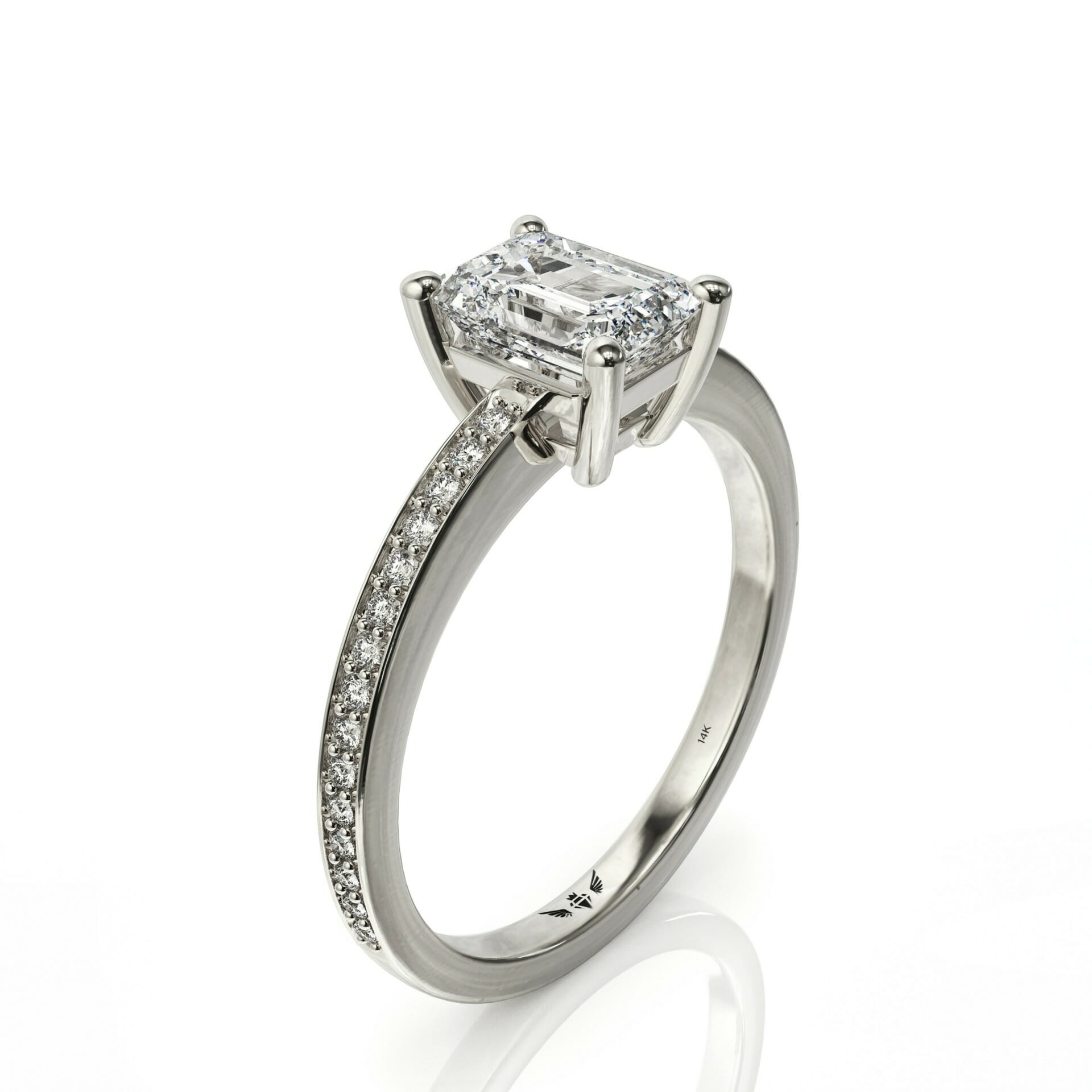 טבעת אירוסין קלאסית ויהלום אמרלד יוקרתי דגם: אביגיל