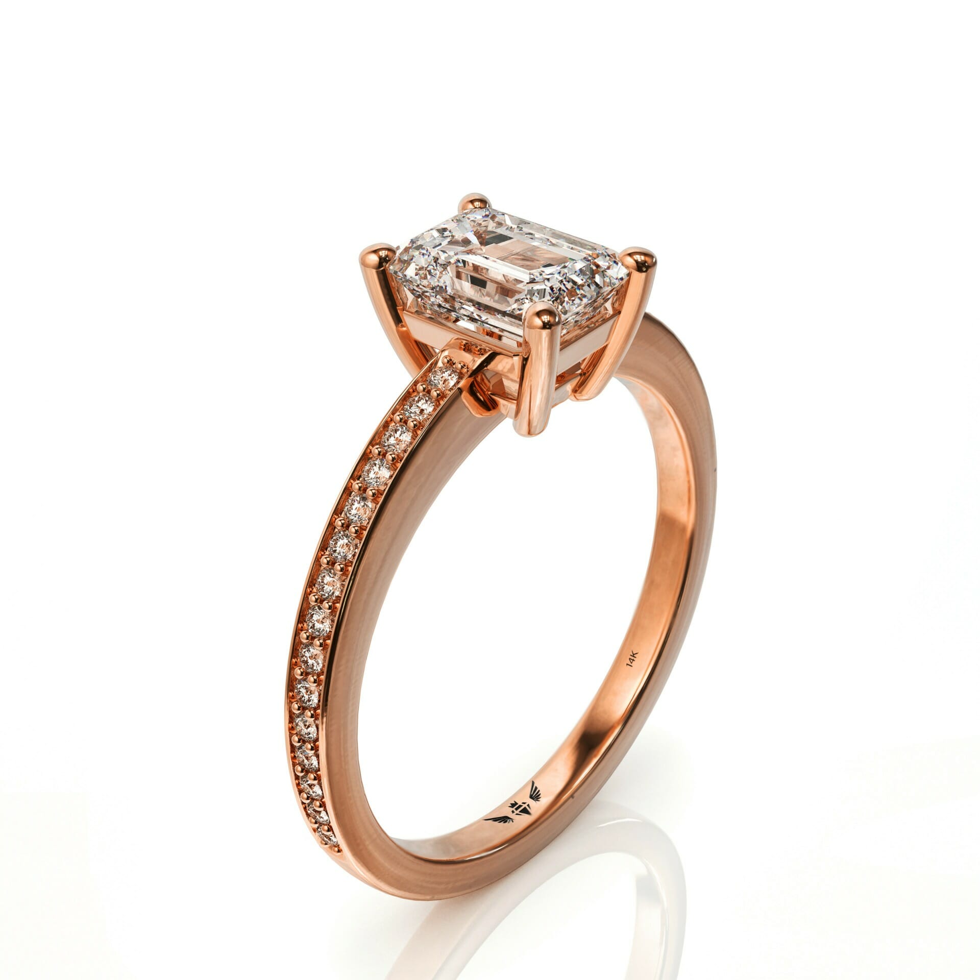 טבעת אירוסין קלאסית ויהלום אמרלד יוקרתי דגם: אביגיל