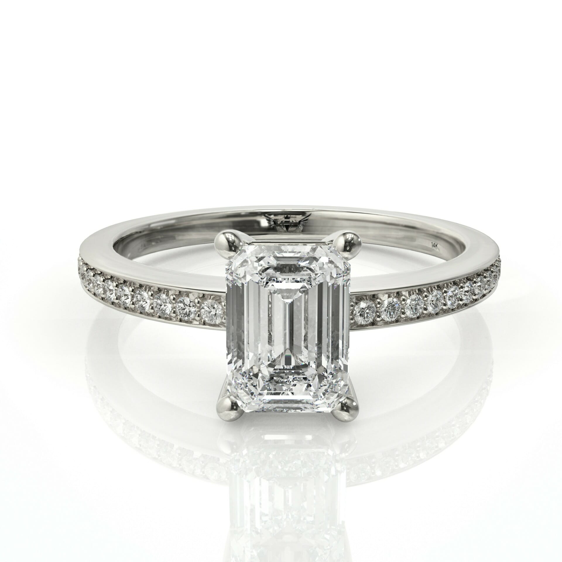 טבעת אירוסין קלאסית ויהלום אמרלד יוקרתי דגם: אביגיל