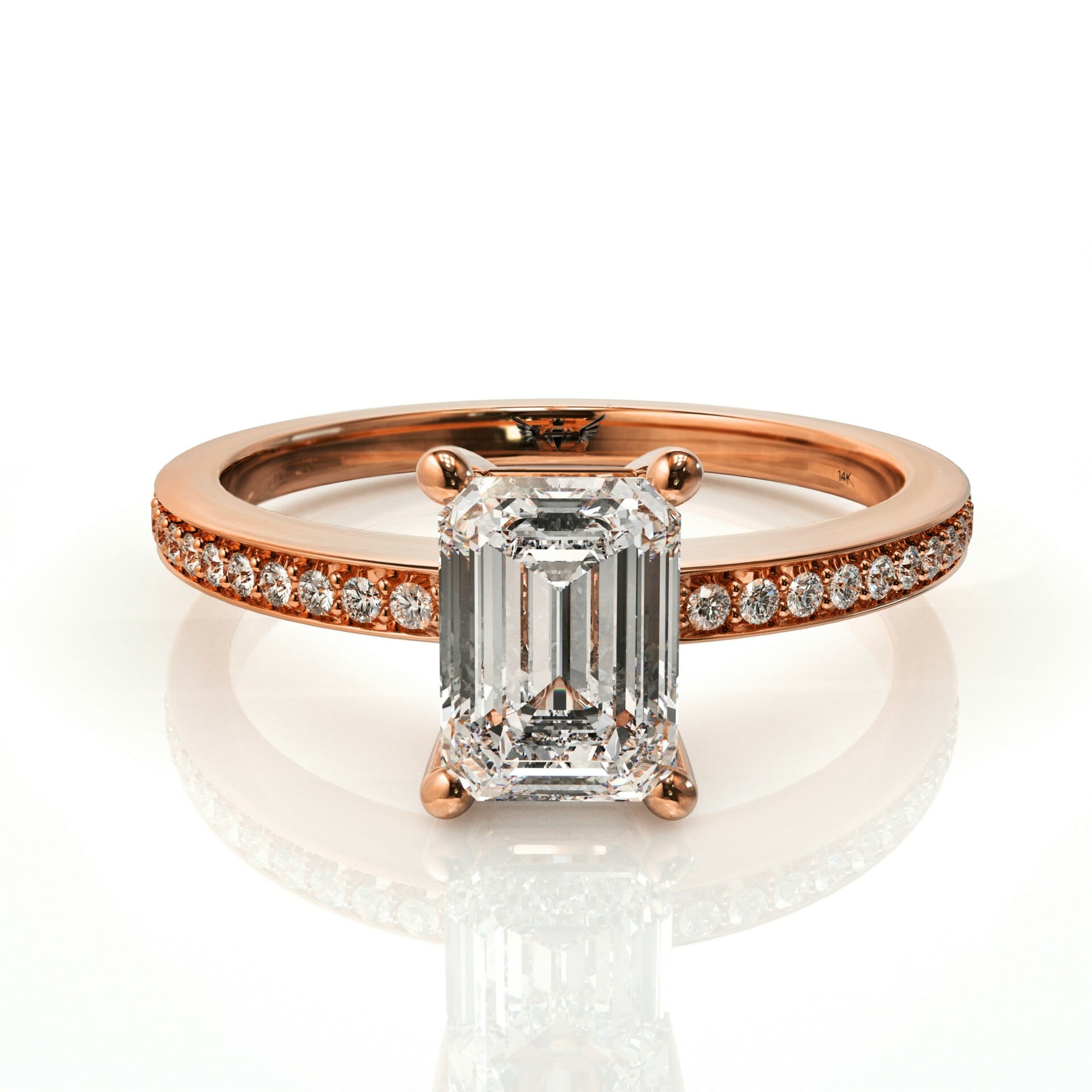 טבעת אירוסין קלאסית ויהלום אמרלד יוקרתי דגם: אביגיל