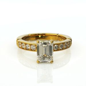 טבעת אירוסין זהב ויהלום אמרלד דגם: לילי