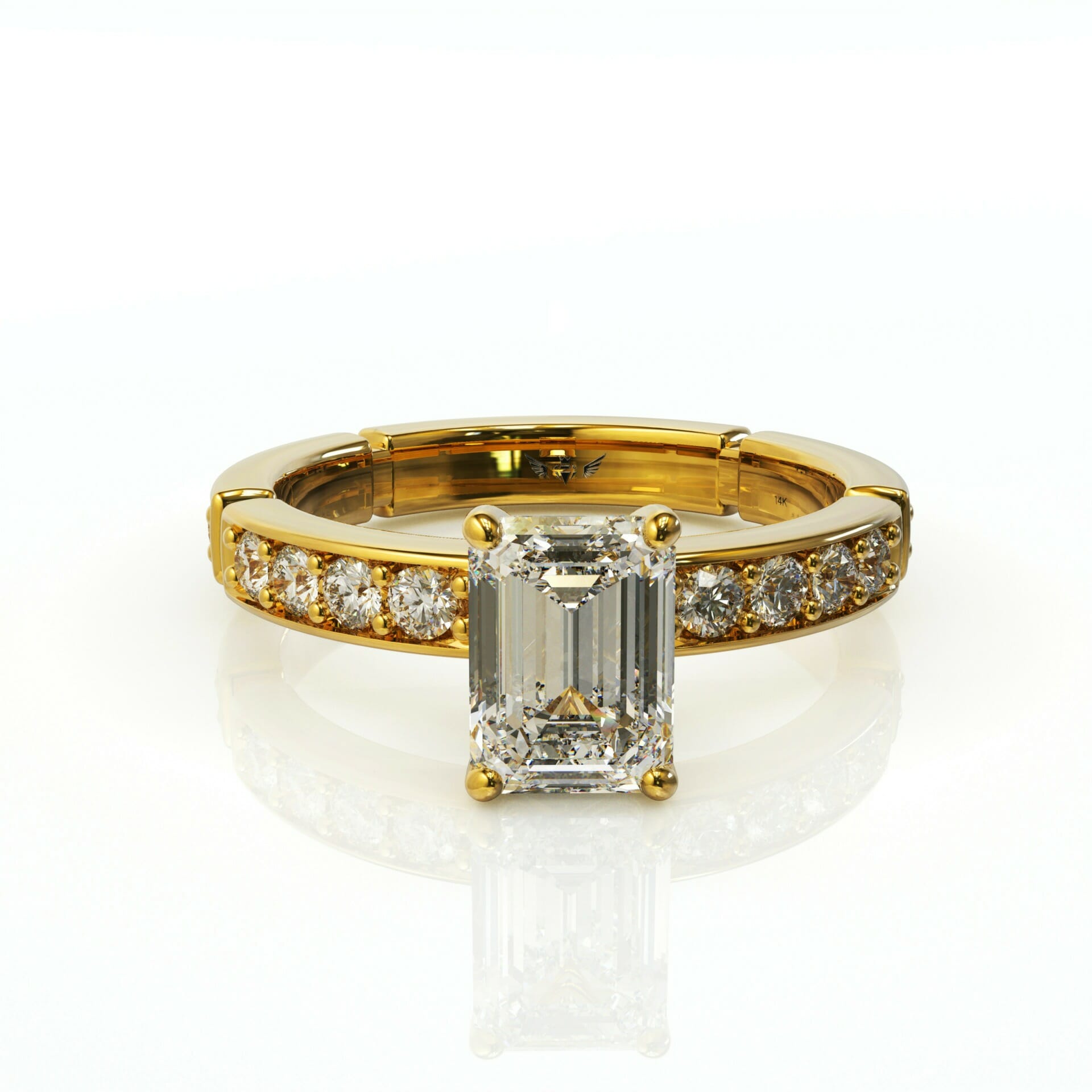 טבעת אירוסין זהב ויהלום אמרלד דגם: לילי