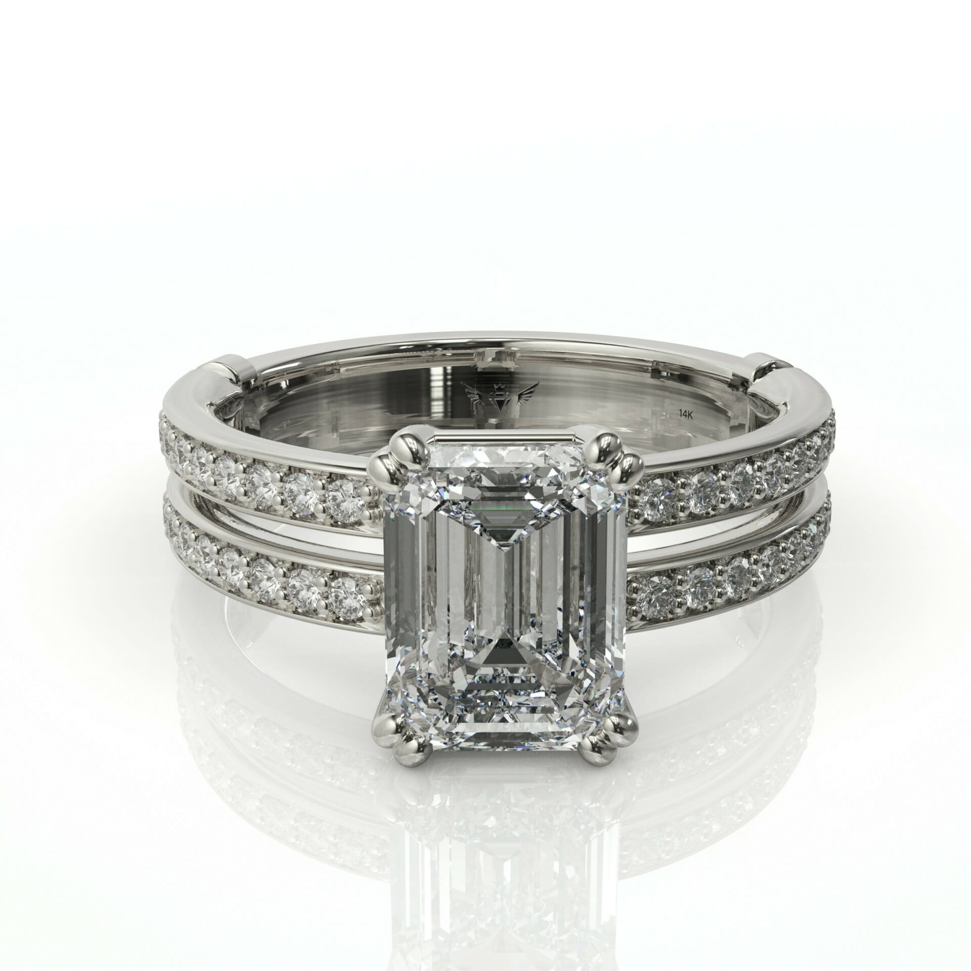 טבעת יהלומים ויהלום אמרלד דגם: Yael