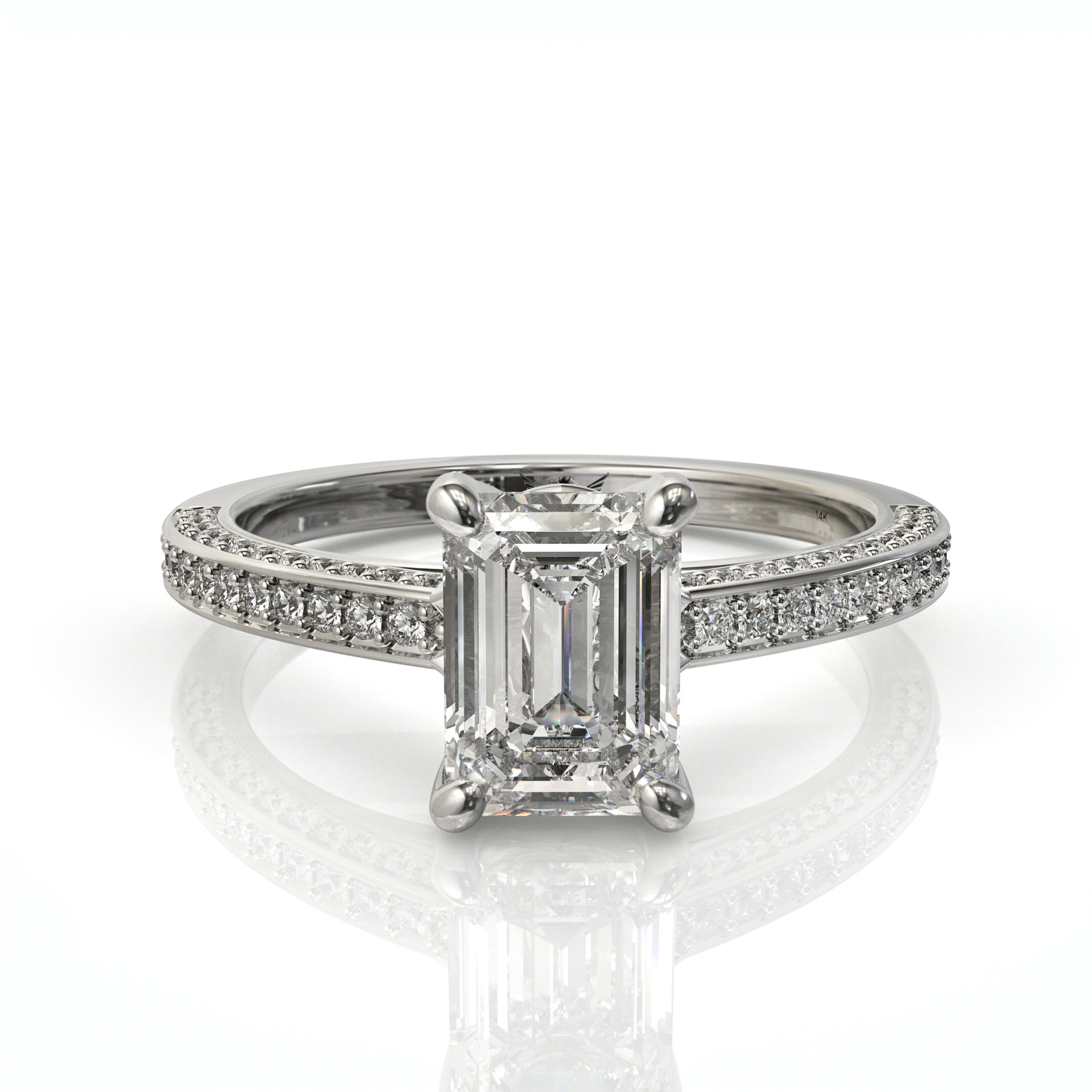 טבעת אירוסין יהלום אמרלד עשויה זהב דגם: אשלי