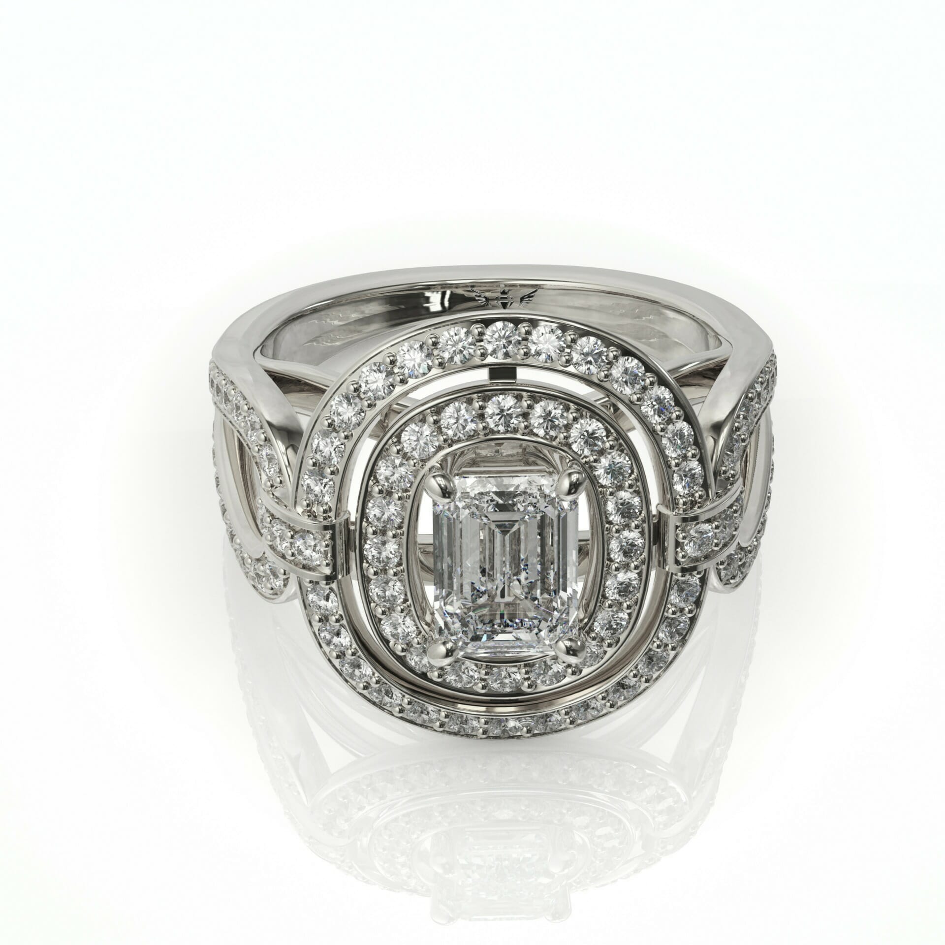 טבעת יהלומים והיילו יהלומים כפול דגם: Talia