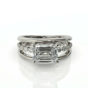 טבעת אירוסין יהלום אמרלד דגם: אריה