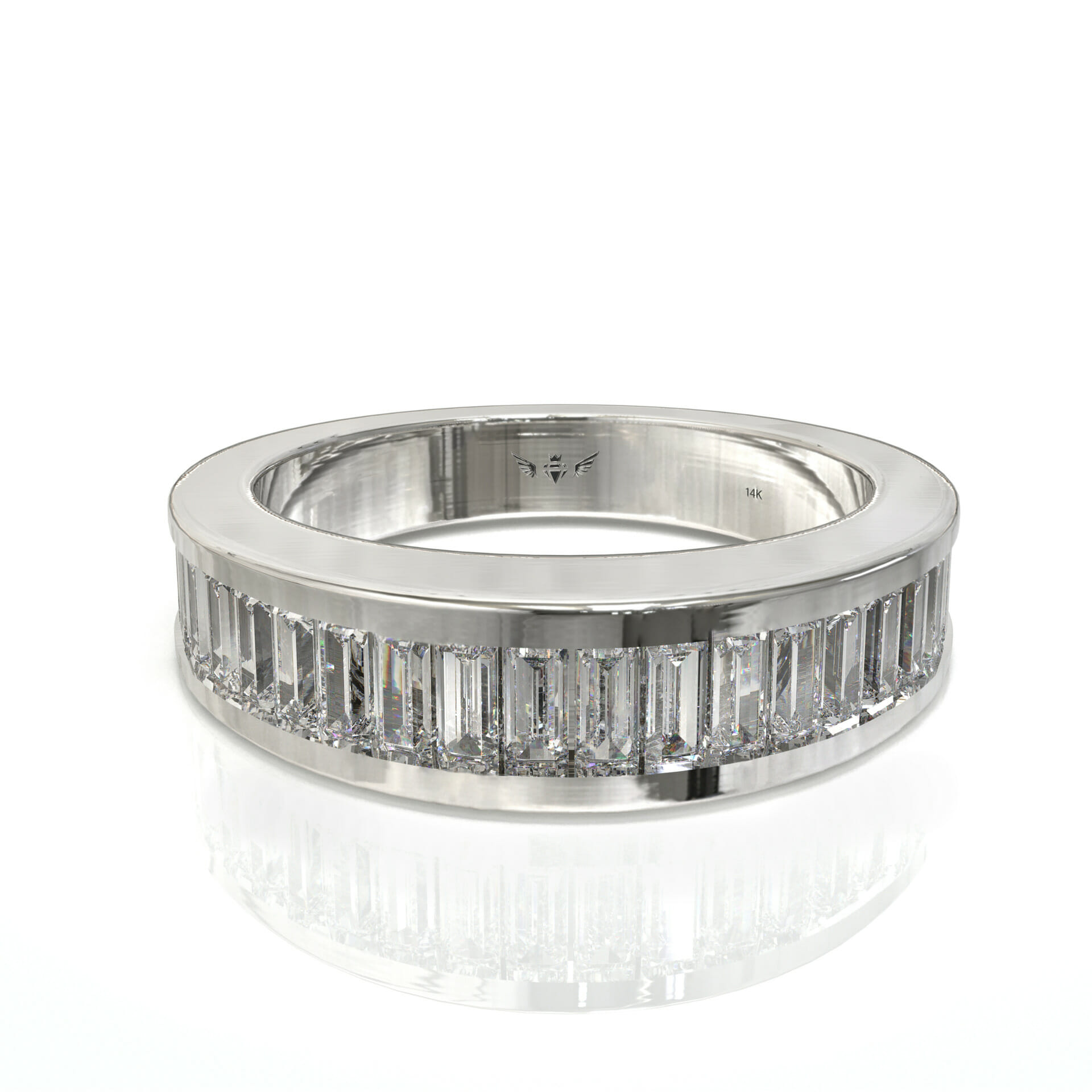 טבעת שורה יהלומים בחיתוך באגט דגם: Adi