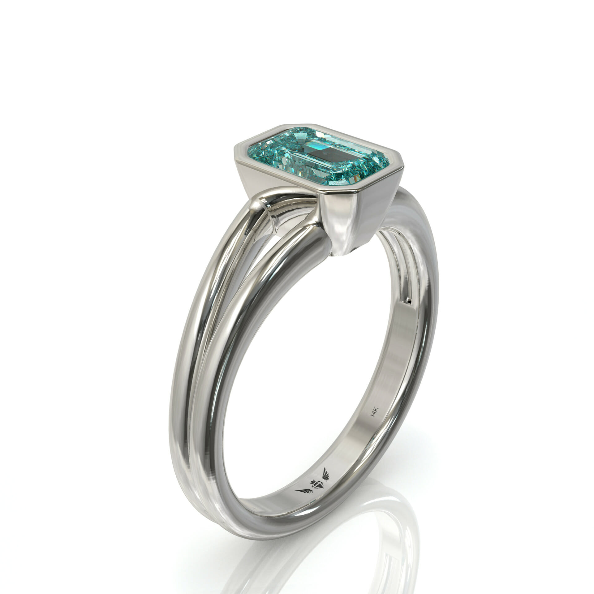 טבעת סוליטר וינטאג' משובצת אבן חן אמרלד דגם: Shiri