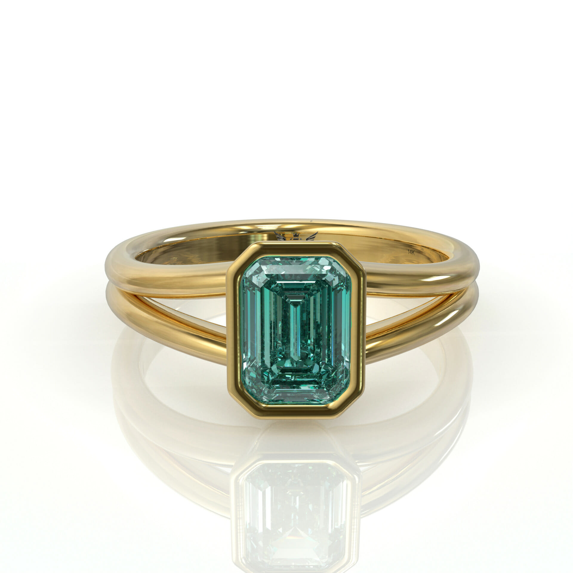 טבעת סוליטר וינטאג' אבן חן אמרלד דגם: Shiri