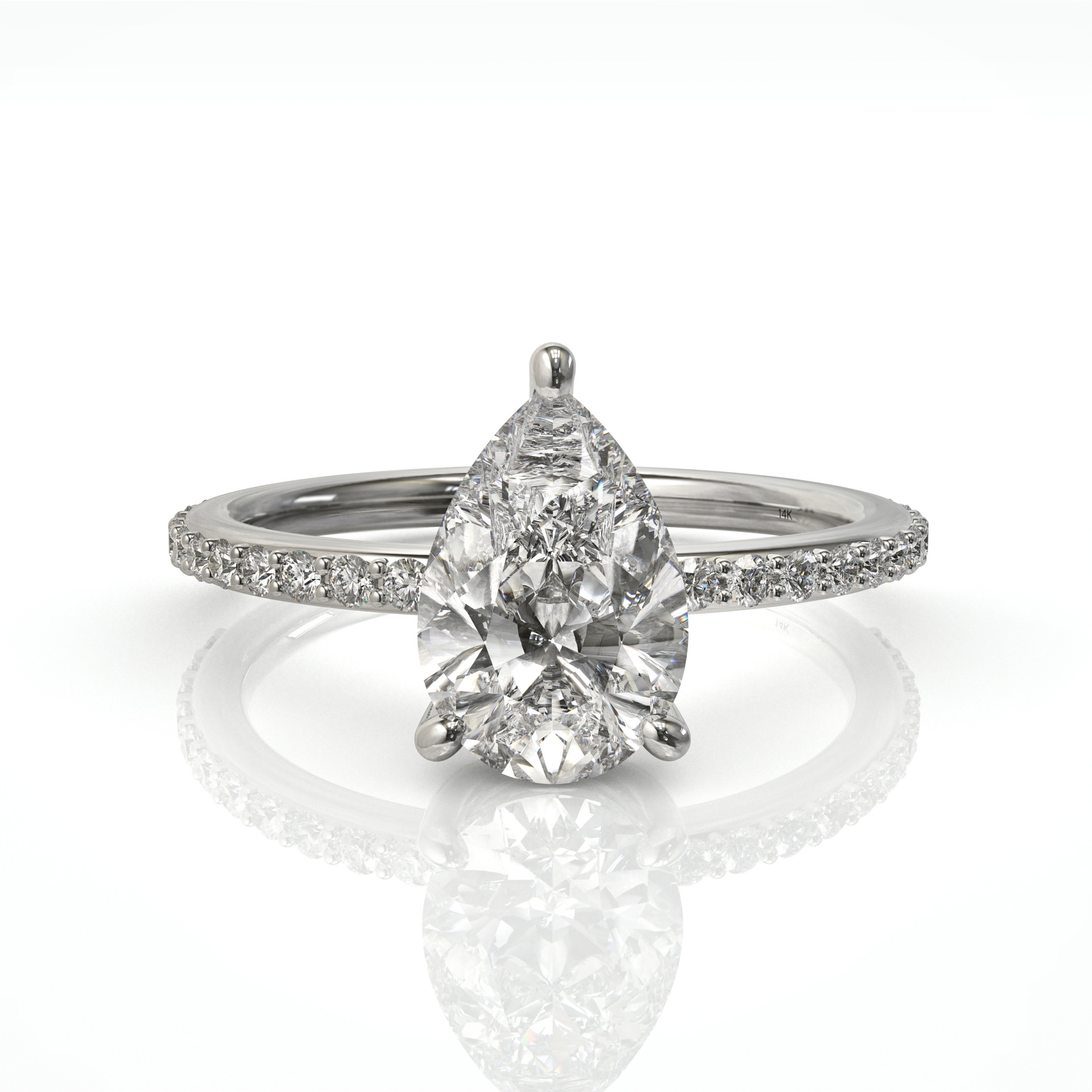 טבעת אירוסין יהלום טיפה דגם: רוני