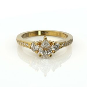 טבעת טיפה ויהלומים עגולים דגם: Hila