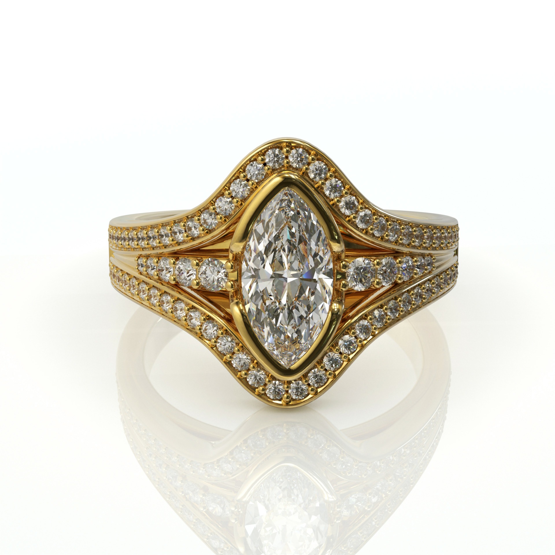 טבעת יהלום מרקיזה בעיצוב יוקרתי דגם: ליה