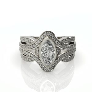 טבעת יהלומים מיוחדת ויהלום מרקיזה דגם: אריס