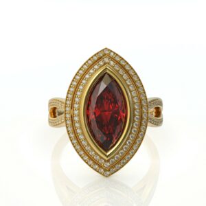 טבעת זהב יהלומים ואבן חן רובי דגם: Julia