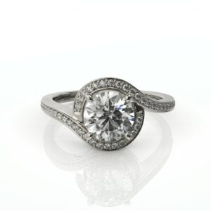 טבעת אירוסין טוויסט יהלומים מושלמת דגם: קלי