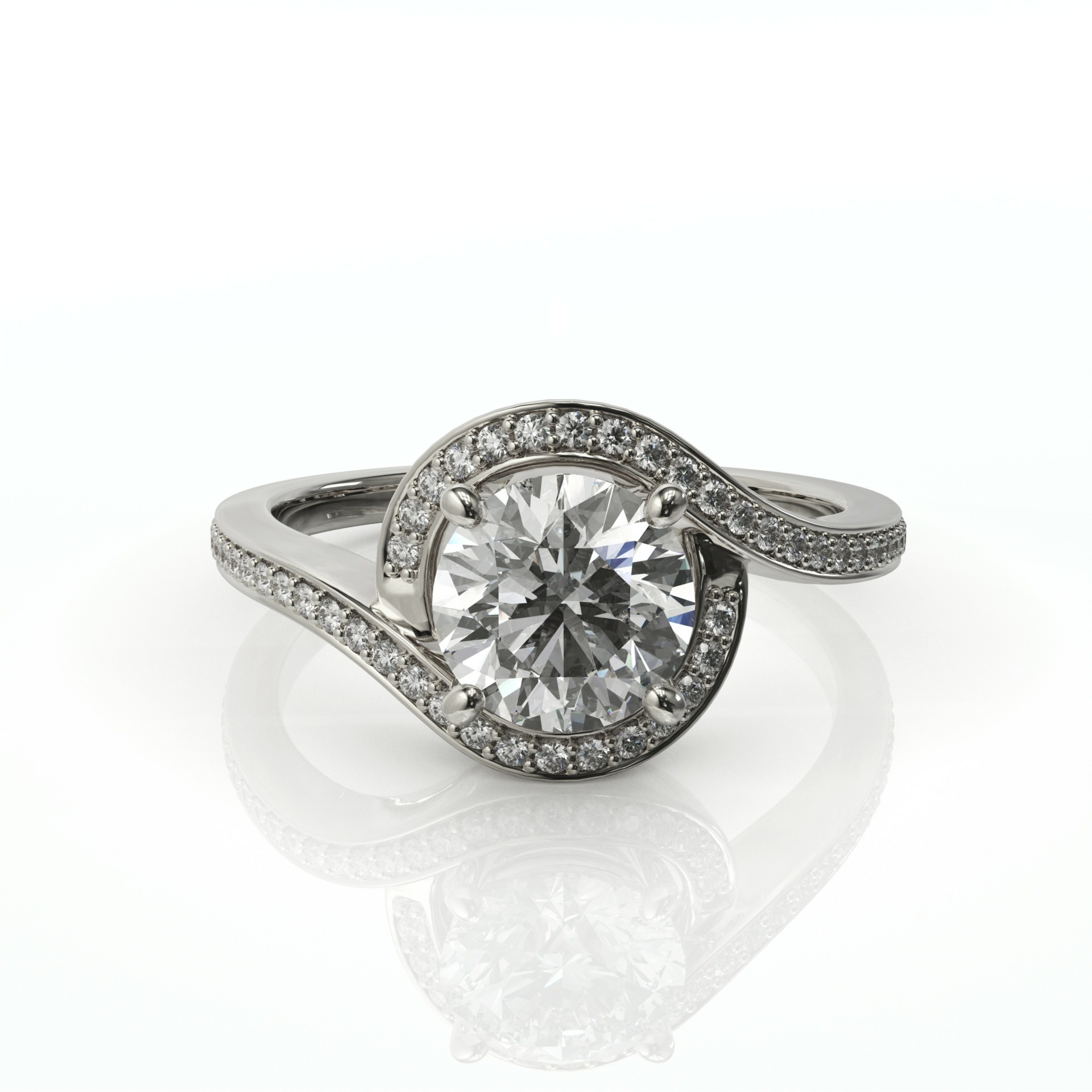 טבעת אירוסין טוויסט יהלומים מושלמת דגם: קלי