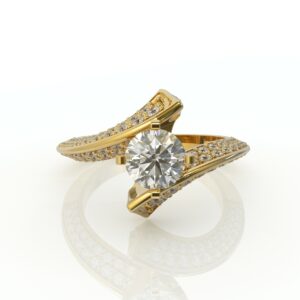 טבעת טוויסט  ברק יהלומים דגם: לילי