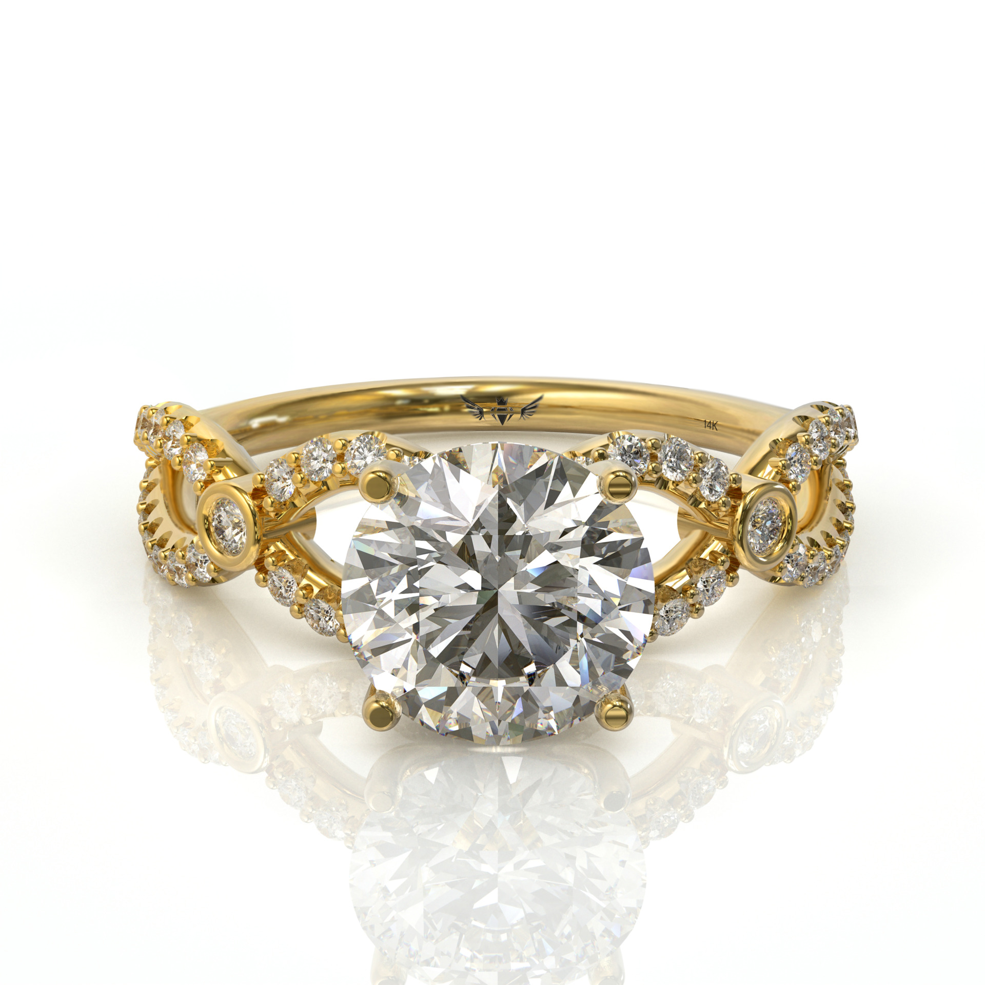 טבעת טוויסט כתר יהלומים דגם: היילי