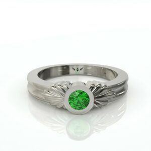 טבעת וינטאג' אבן חן אמרלד ירוקה דגם: Adi