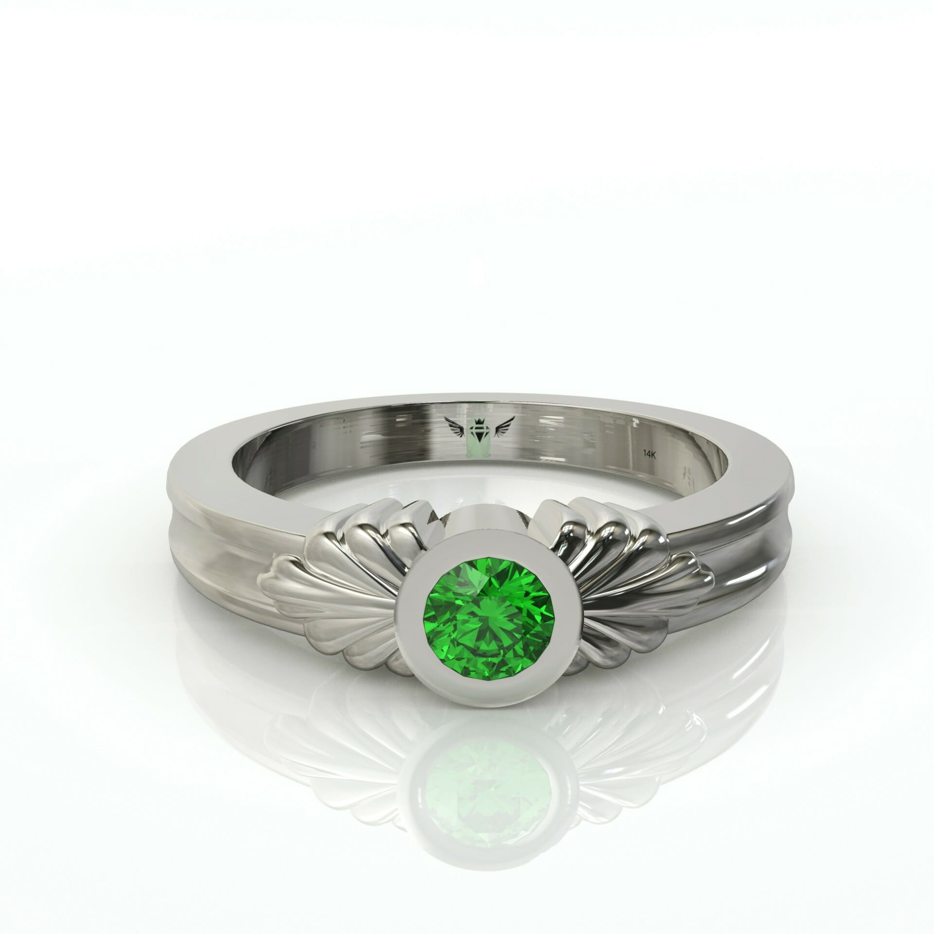 טבעת וינטאג' אבן חן אמרלד ירוקה דגם: Adi