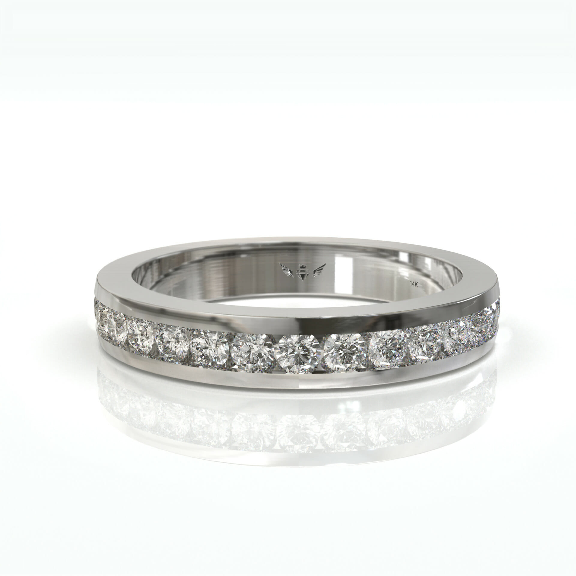 טבעת נישואין משובצת יהלומים דגם: Eliana