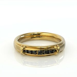 טבעת זהב ושורת יהלומים שחורים דגם: Lucy