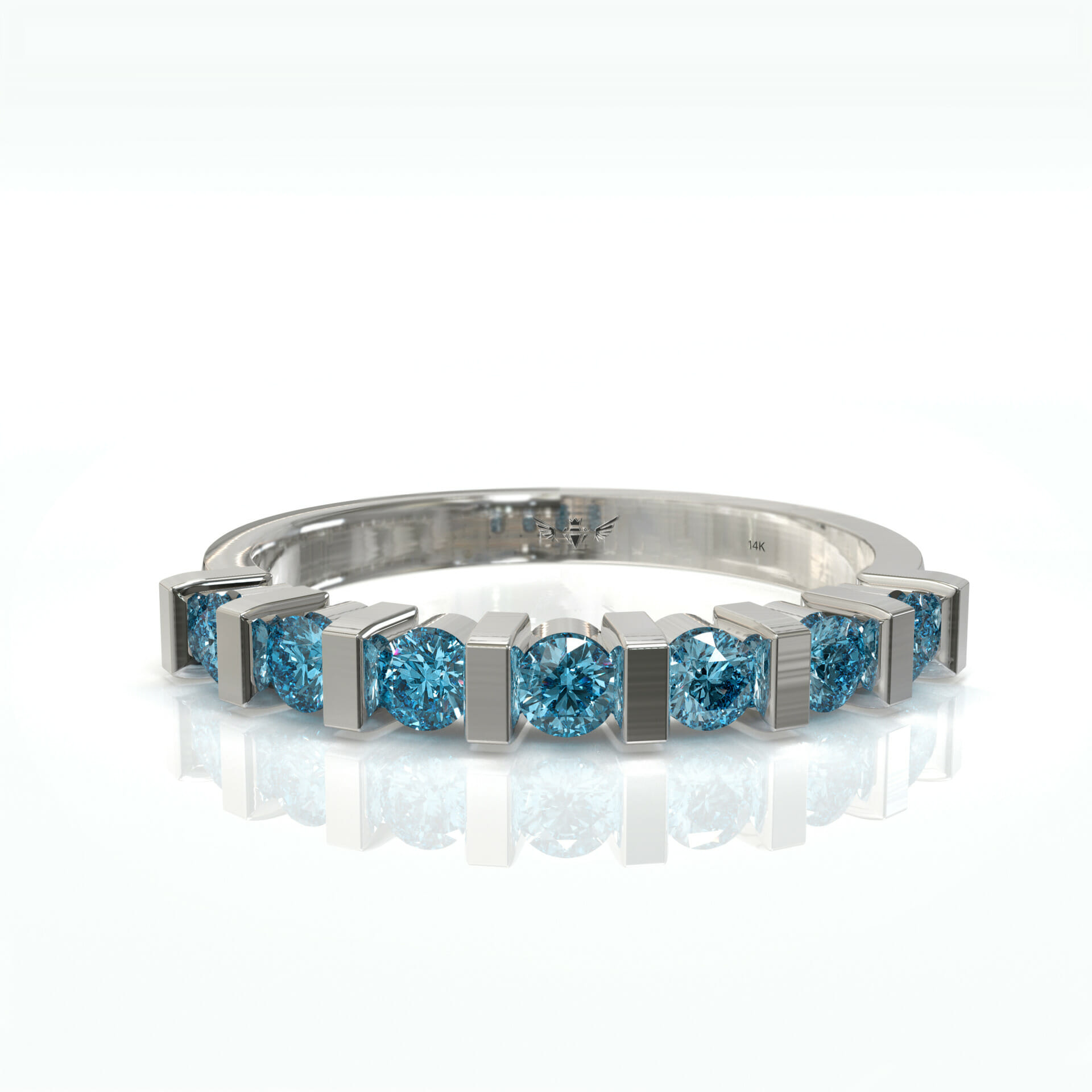 טבעת שורה זהב ואבני חן דגם: Juliette