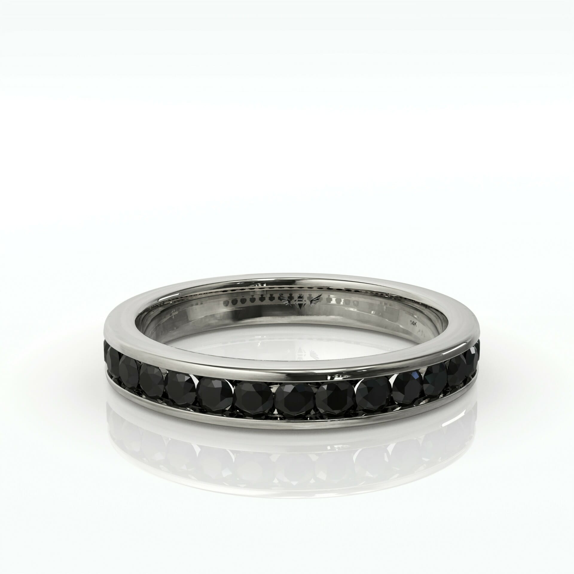 טבעת שורה יהלומים שחורים דגם: Gemma