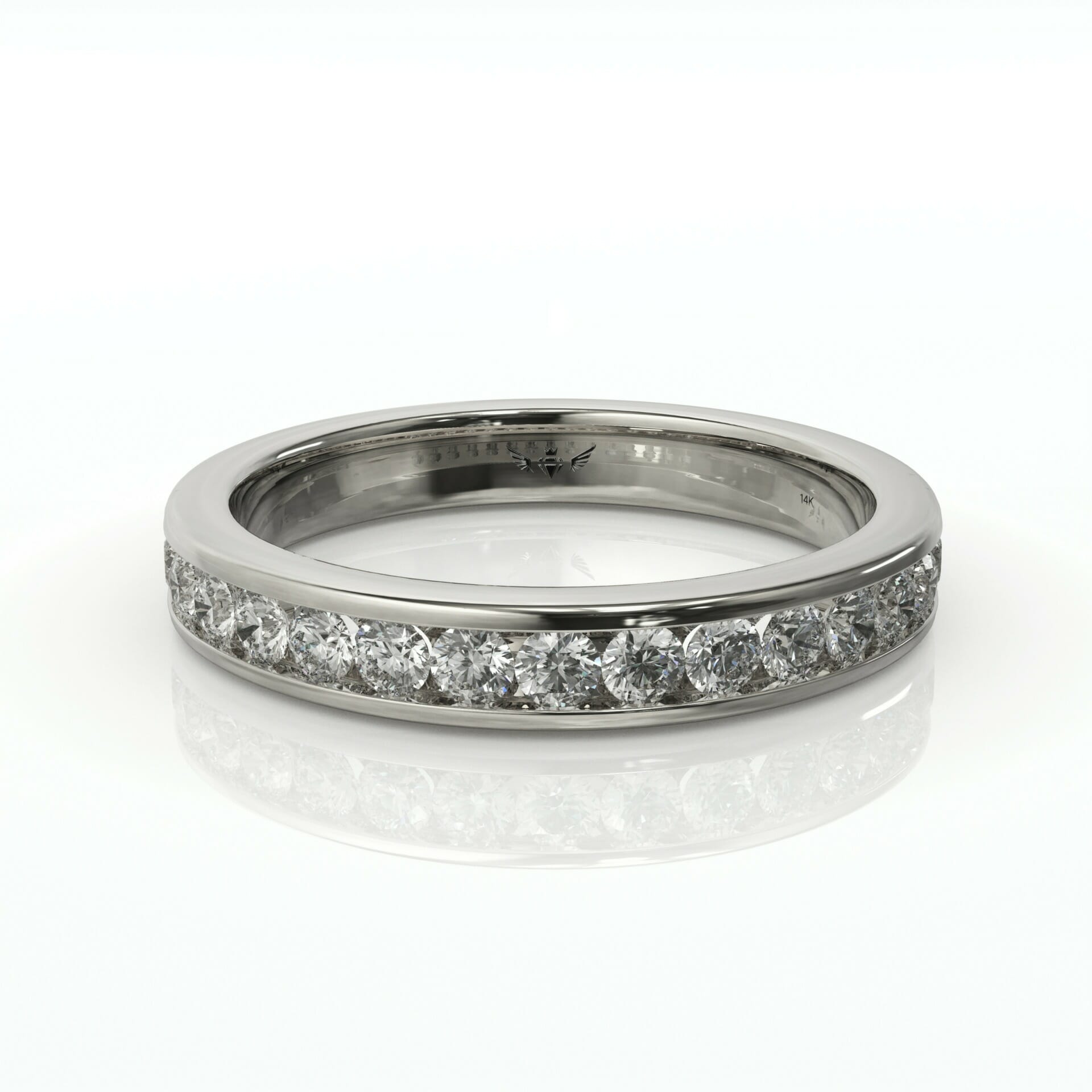 טבעת שורה קלאסית ויהלומים דגם: Leo