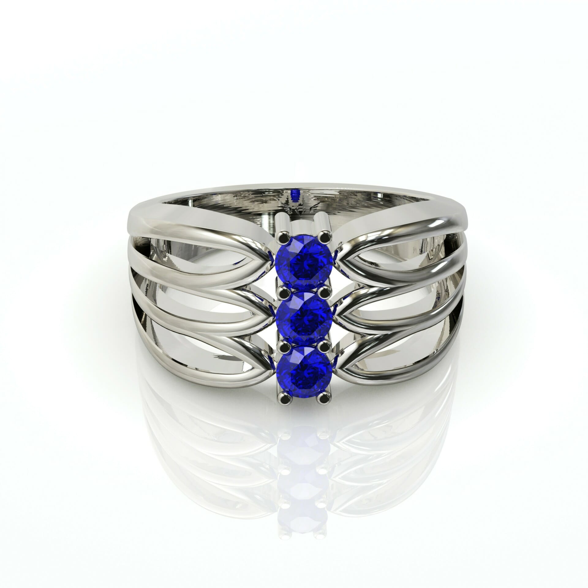 אבני חן ספיר וטבעת זהב דגם: Ruth