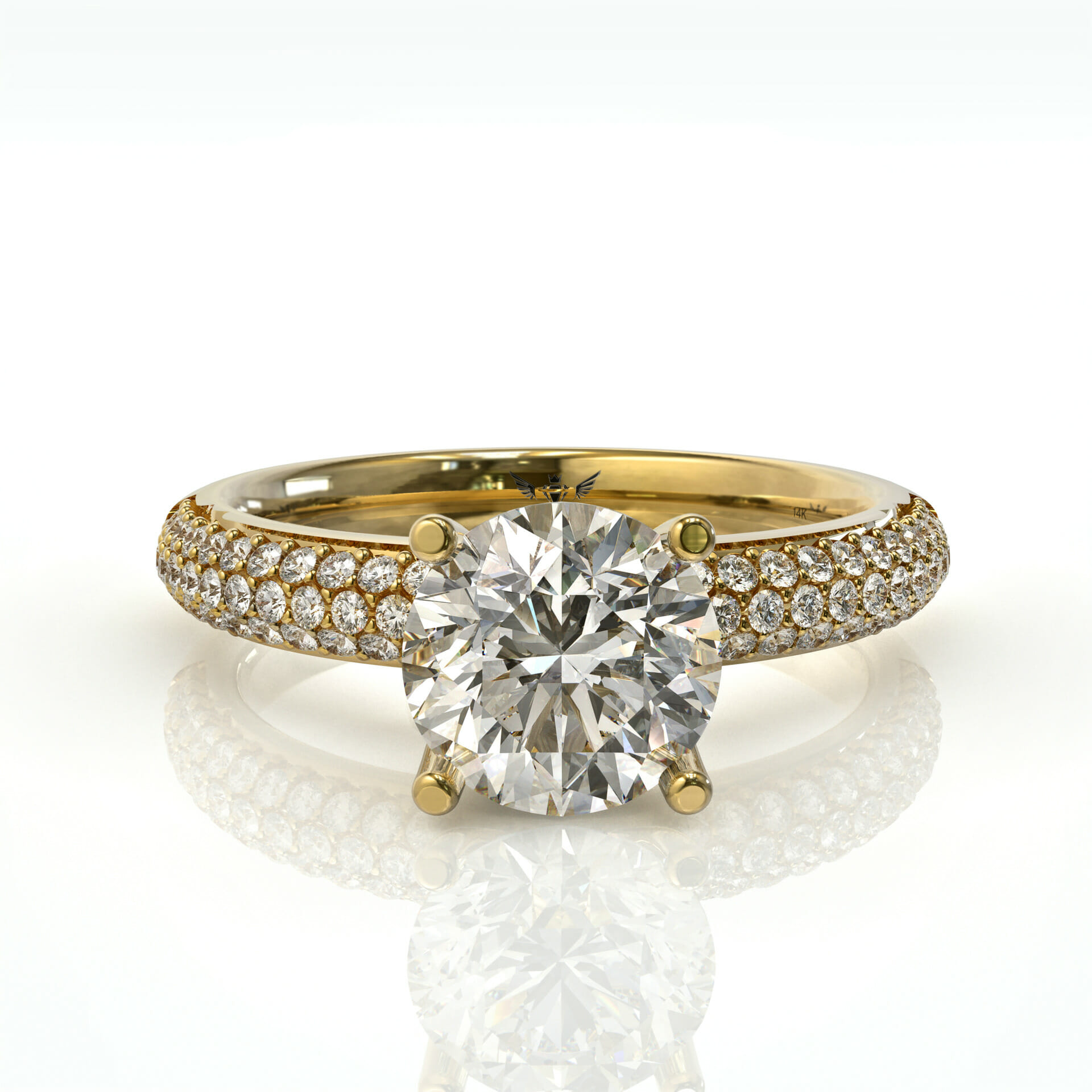 טבעת אירוסין משובצת יהלומים טבעיים דגם: Jessica