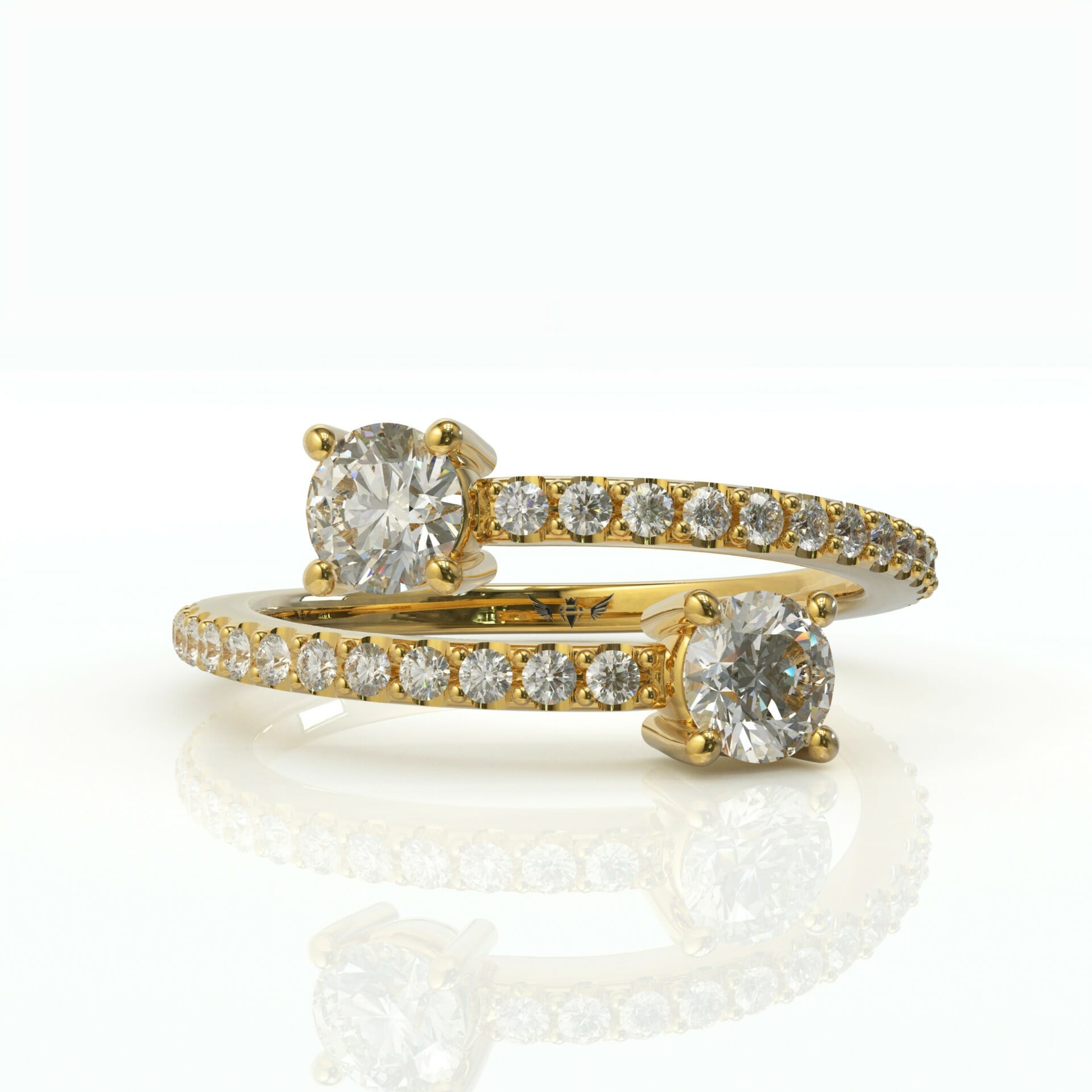 טבעת יהלומים עדינה מזהב דגם: Genesis