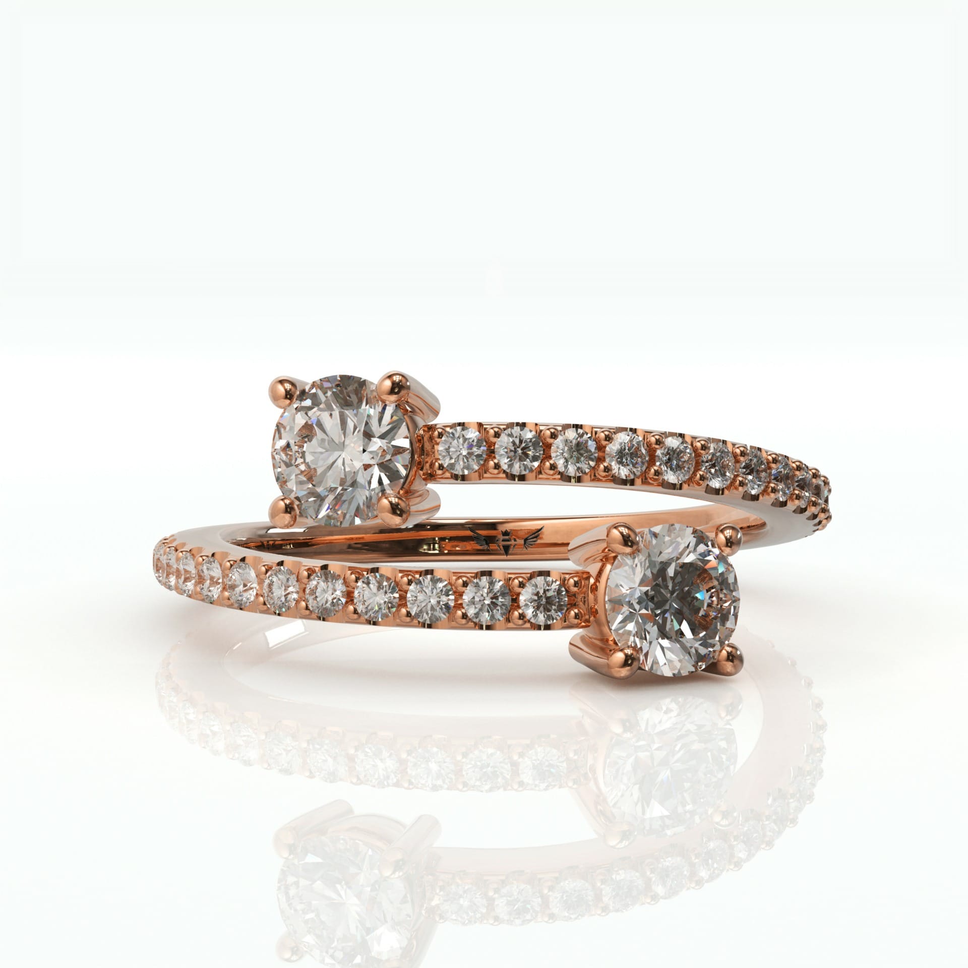 טבעת יהלומים עדינה עשויה זהב דגם: Genesis