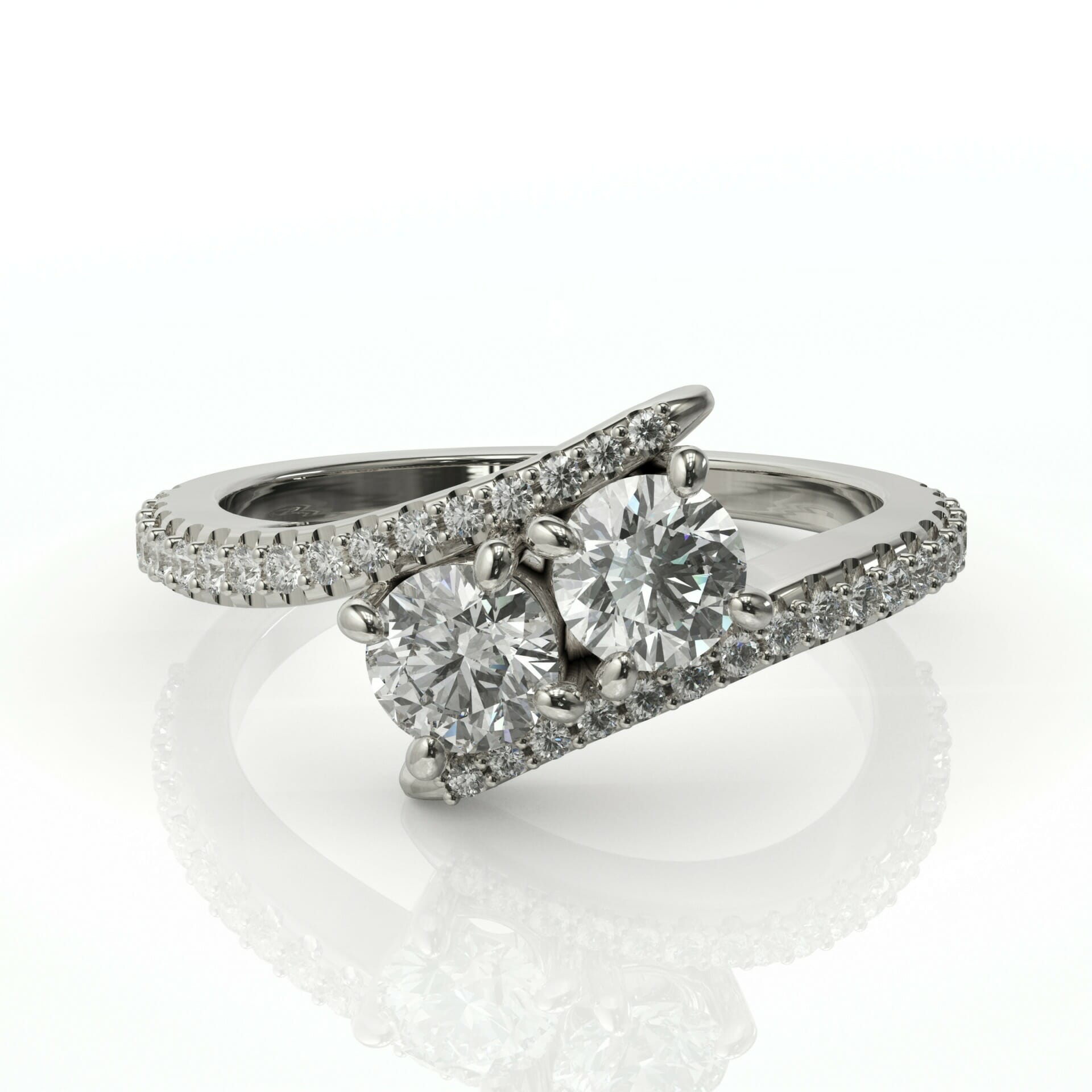 טבעת עדינה עם טוויסט יהלומים דגם: Sky