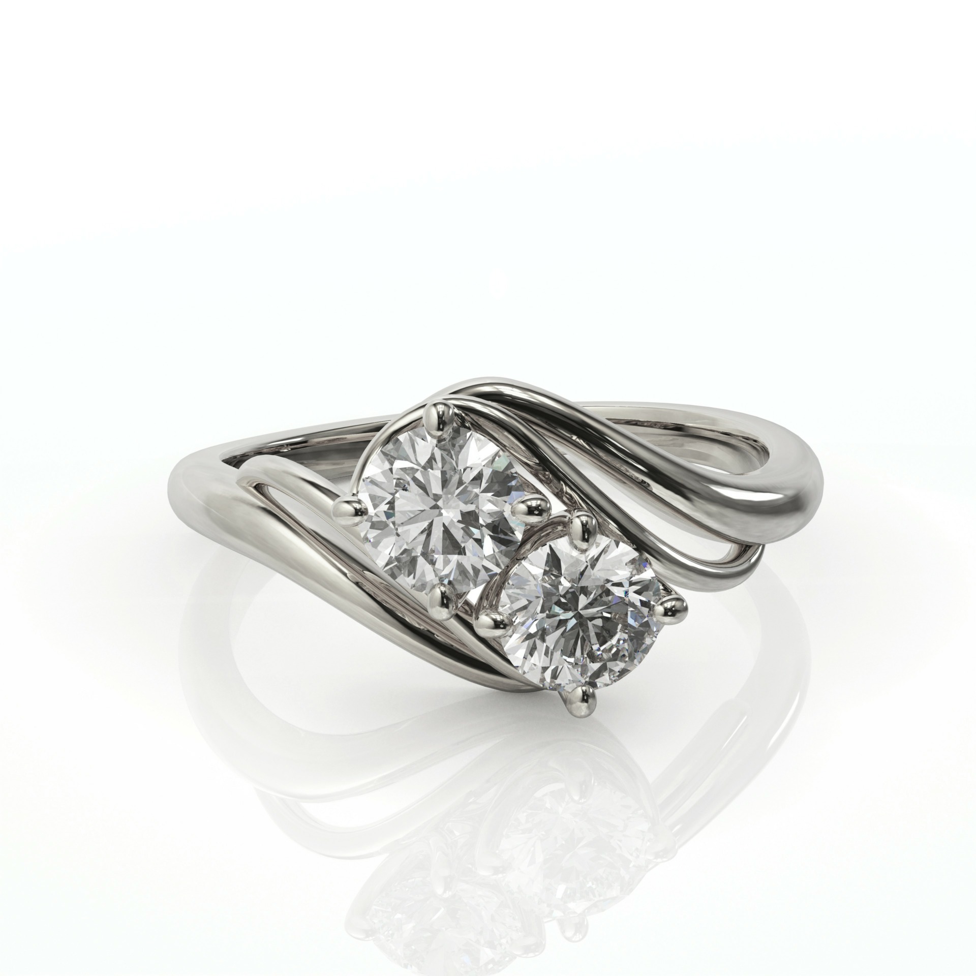 טבעת אירוסין זוג יהלומים דגם: זואי