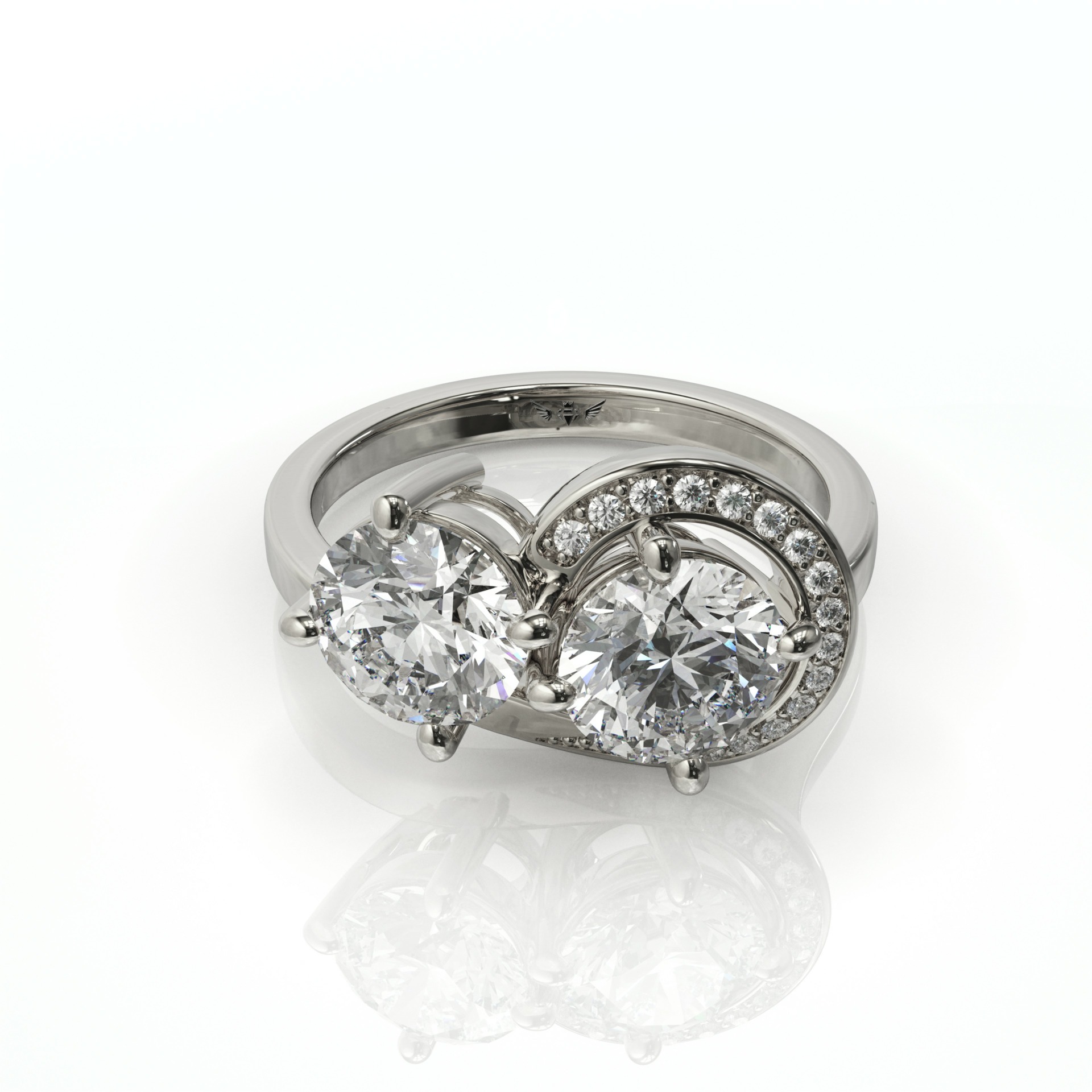 טבעת טוויסט יהלומים זהב 14 קראט דגם: ורונה