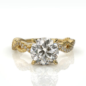 טבעת טוויסט יהלומים ויהלום עגול דגם: לוקה