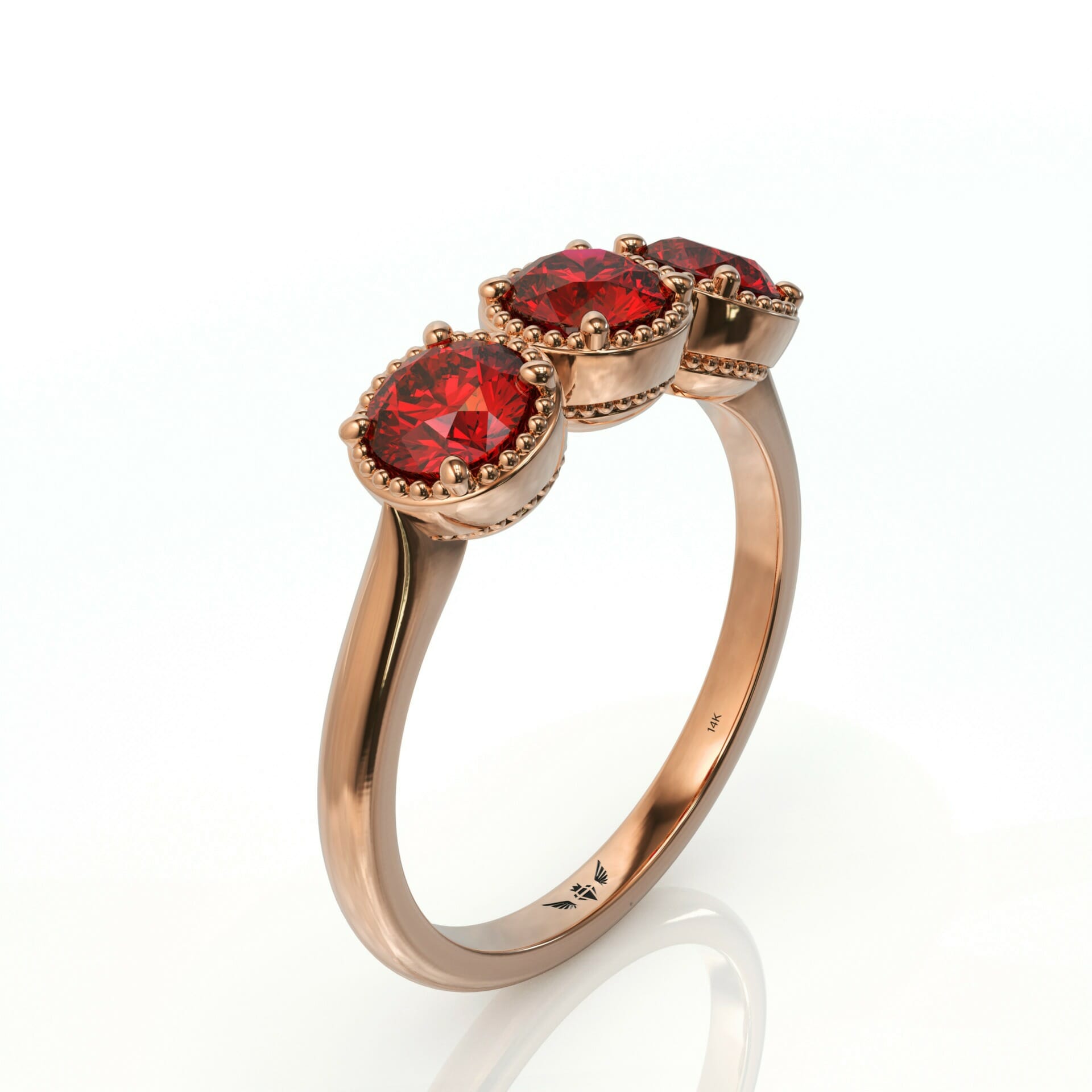 אבני חן רובי בטבעת זהב מושלמת דגם: Ana