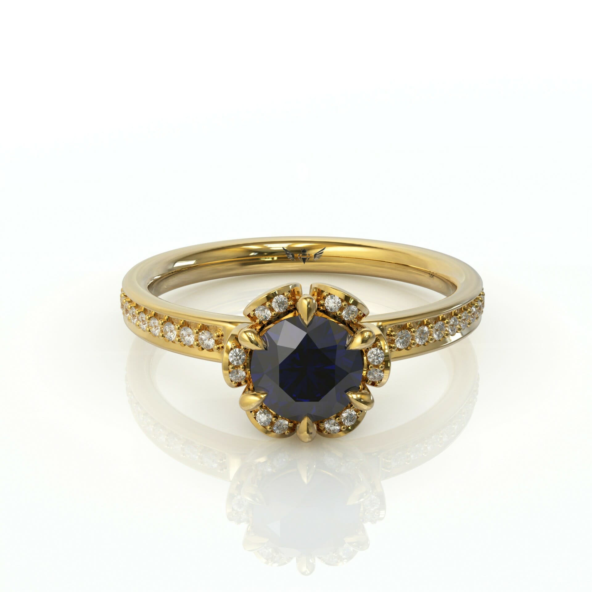 פרח יהלומים ואבן חן ספיר דגם: Remi