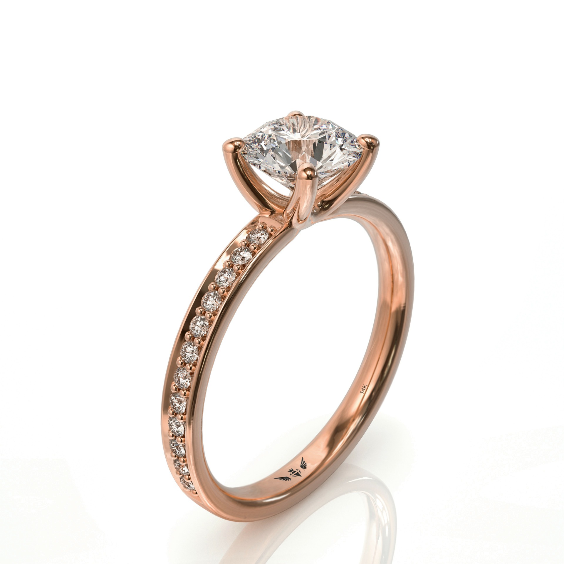 טבעת אירוסין ויהלומים בשיבוץ מסילה דגם: טליה